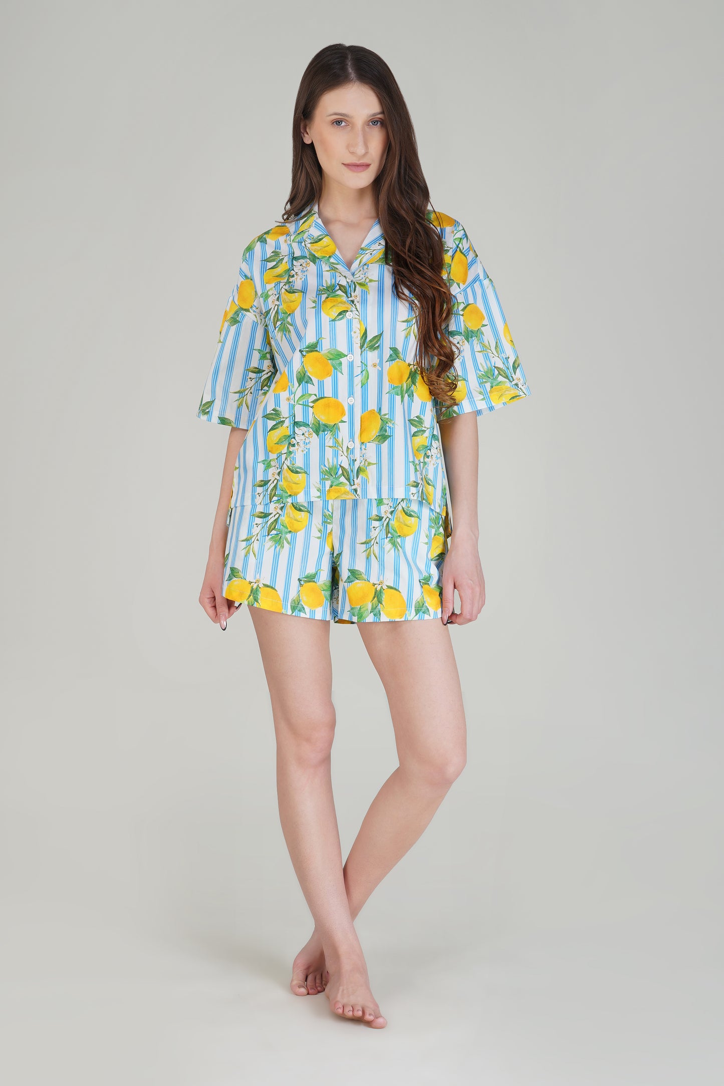 Blue Citrus Breeze Shorts Set - thebriefsstory