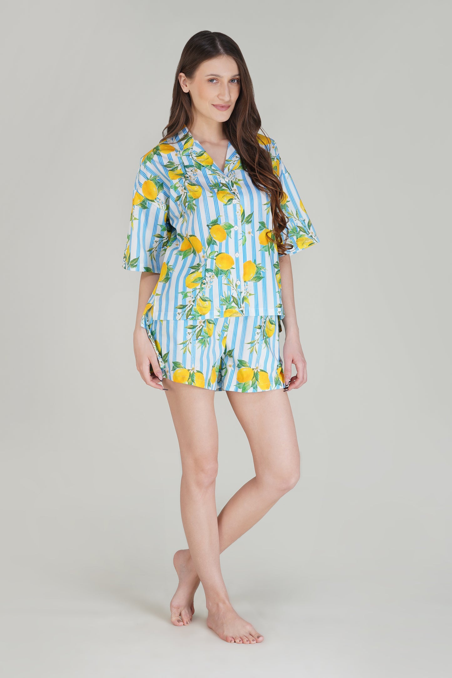 Blue Citrus Breeze Shorts Set - thebriefsstory