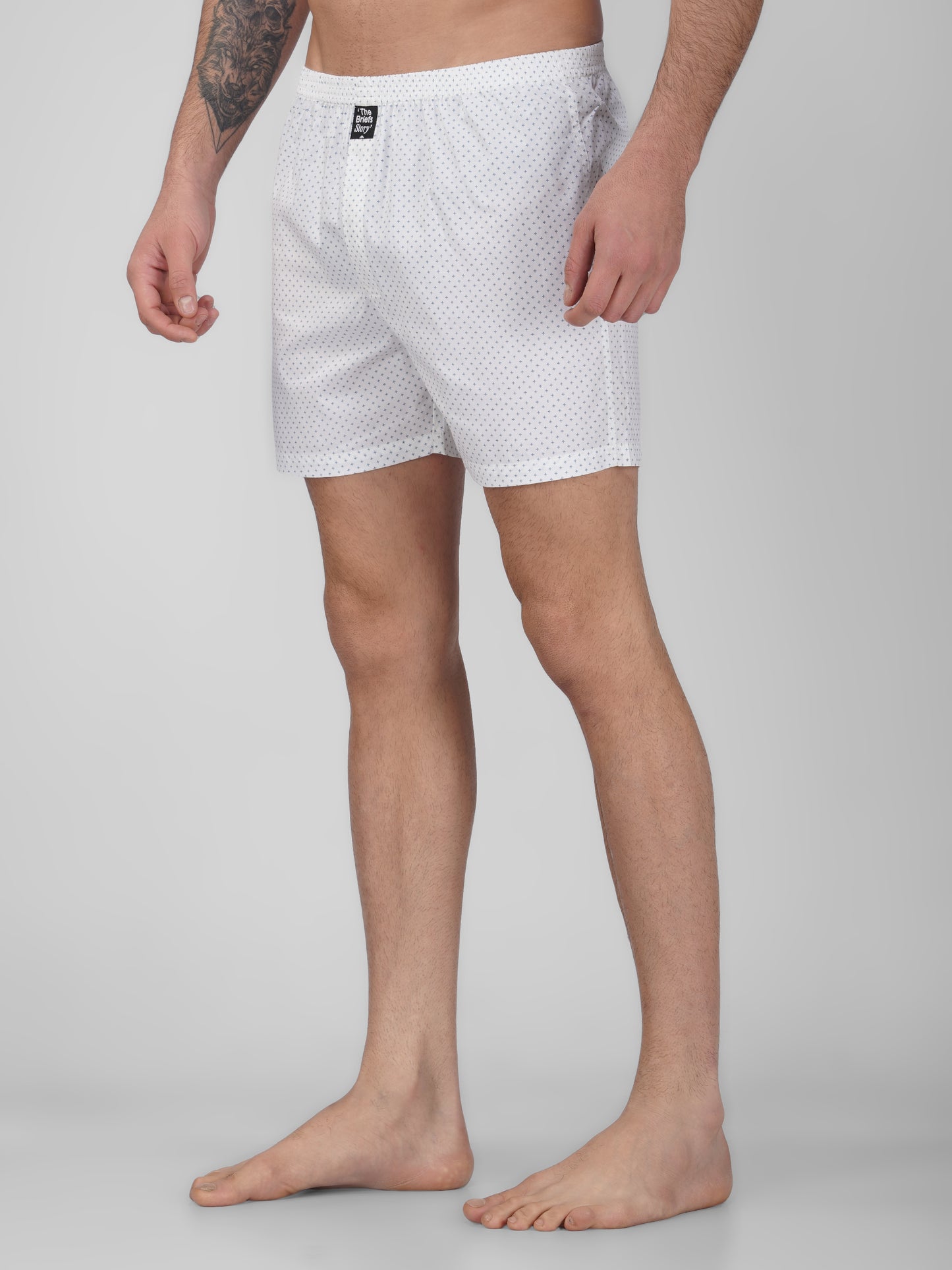 White Classic Cotton Boxer Shorts - thebriefsstory