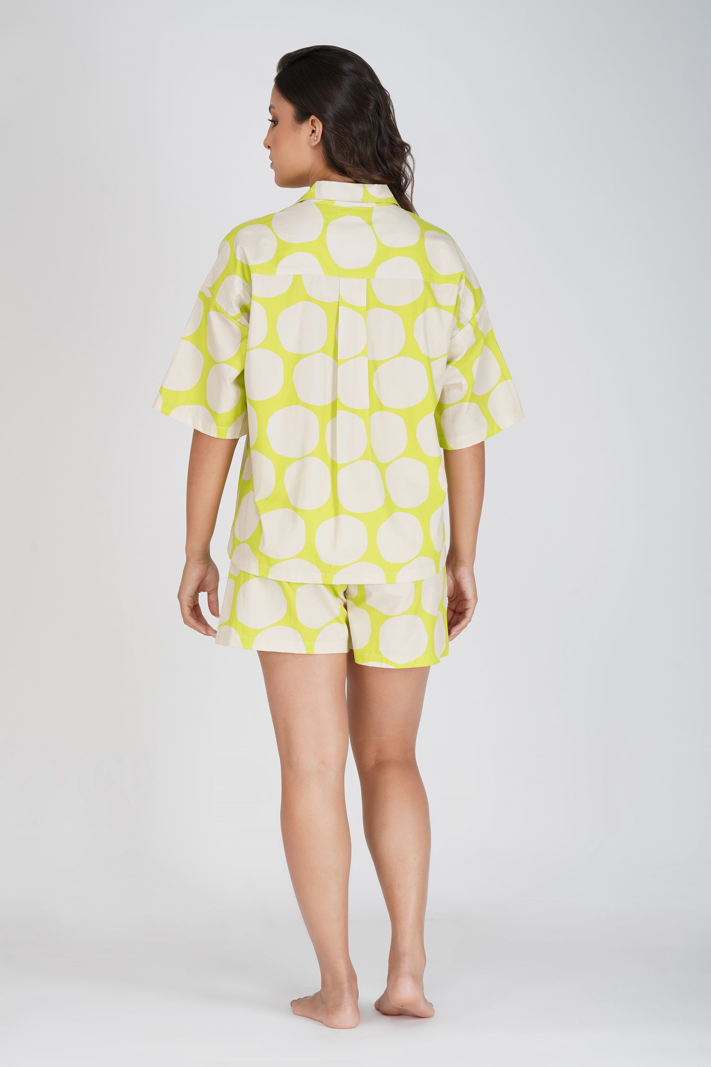 Lime Polka Pop Short Set - thebriefsstory