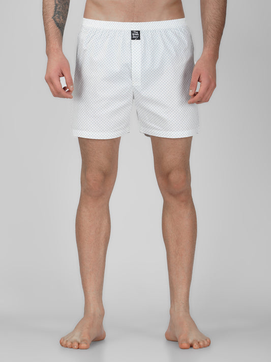 White Classic Cotton Boxer Shorts - thebriefsstory
