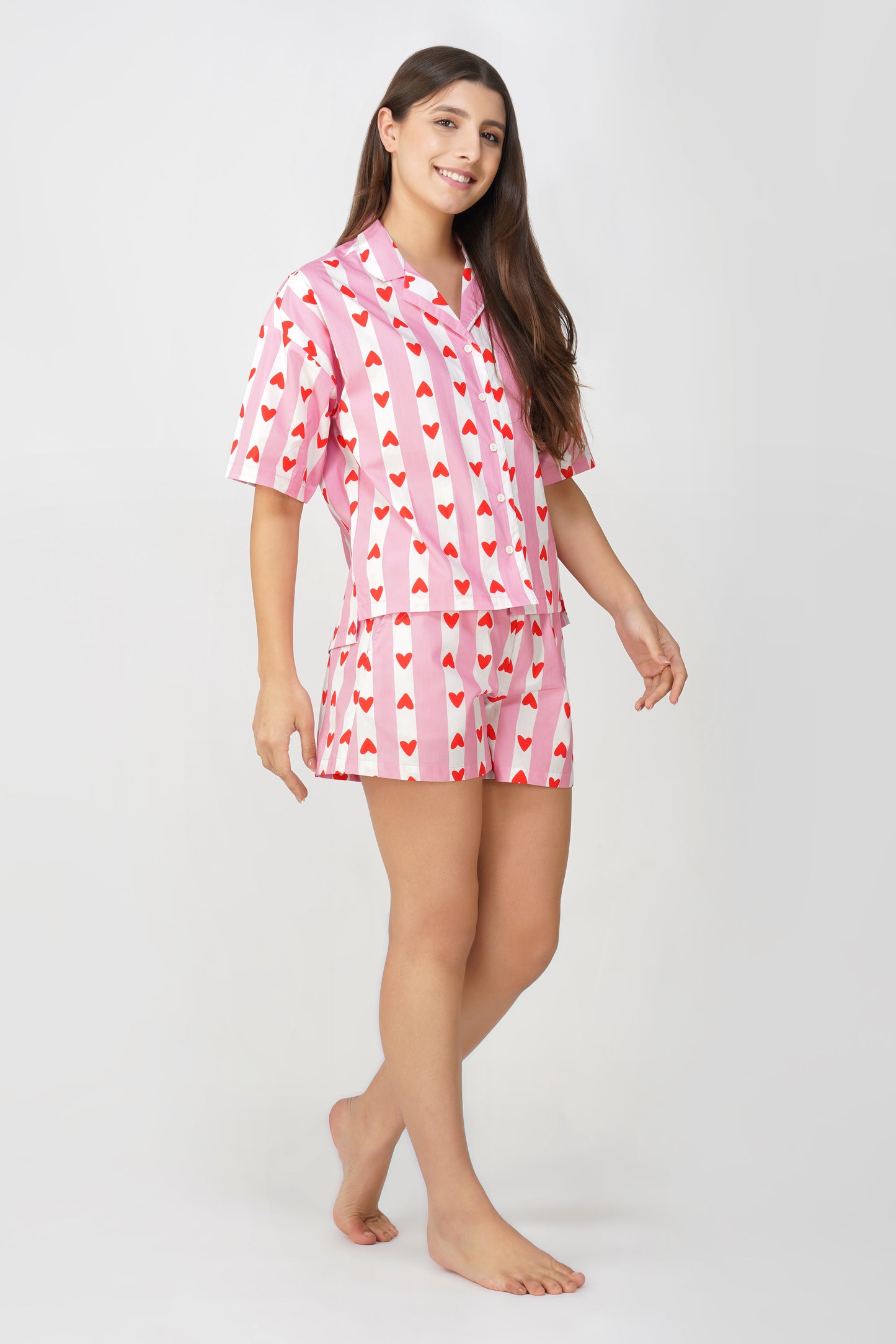 Sweetheart Pink & White Short Set - thebriefsstory