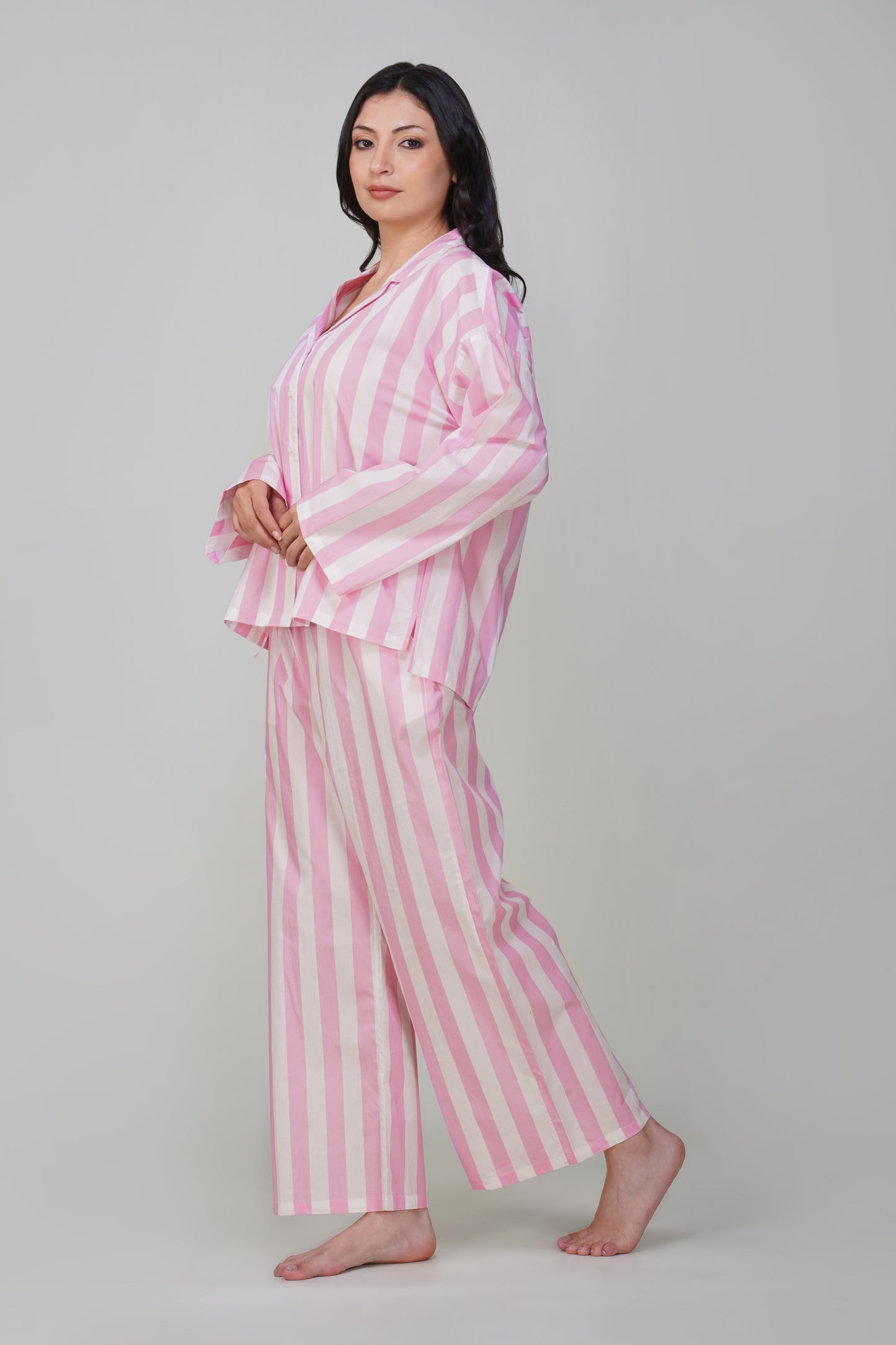 Pink Candy Stripe Pajama Set - thebriefsstory