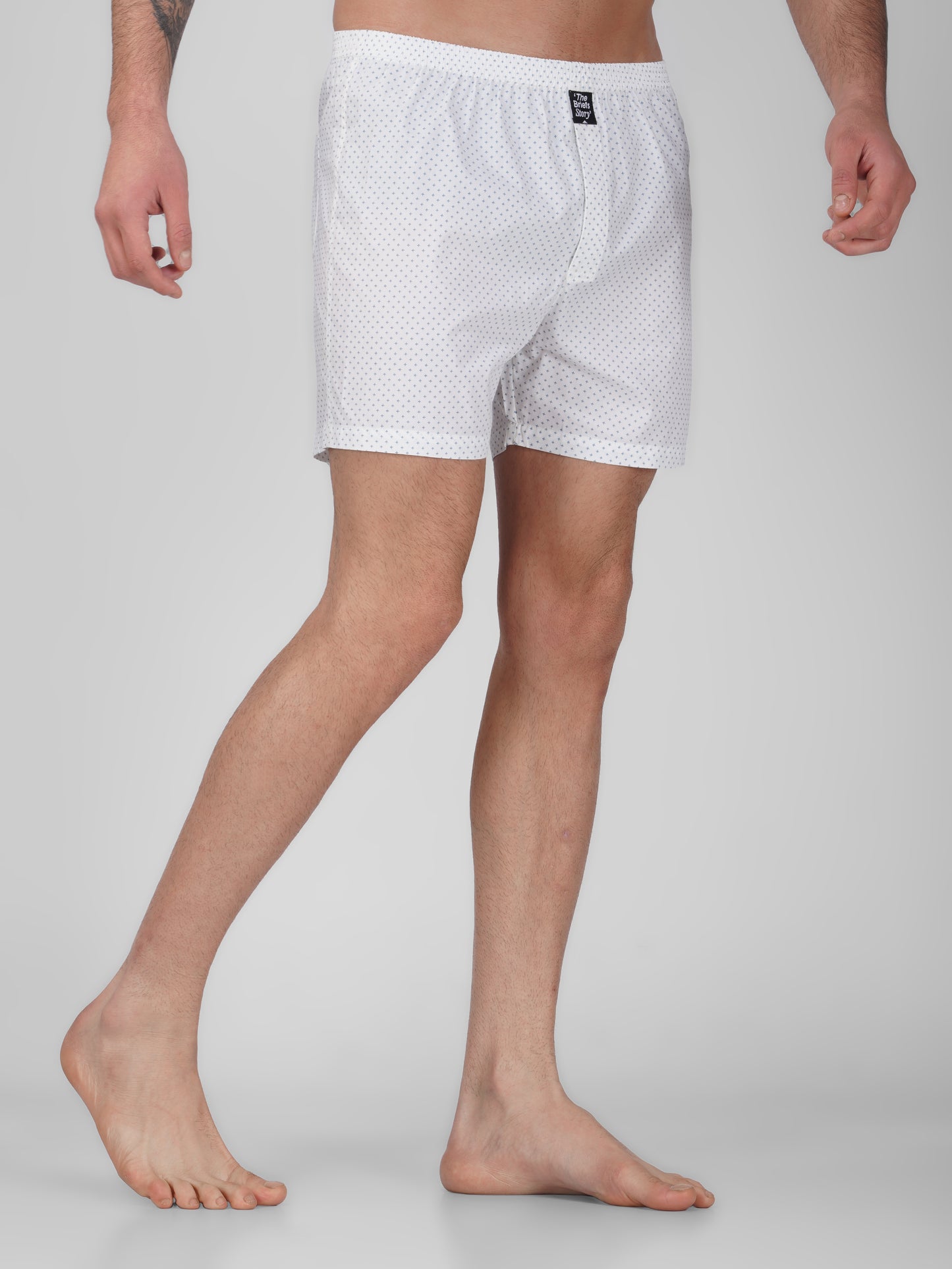 White Classic Cotton Boxer Shorts - thebriefsstory