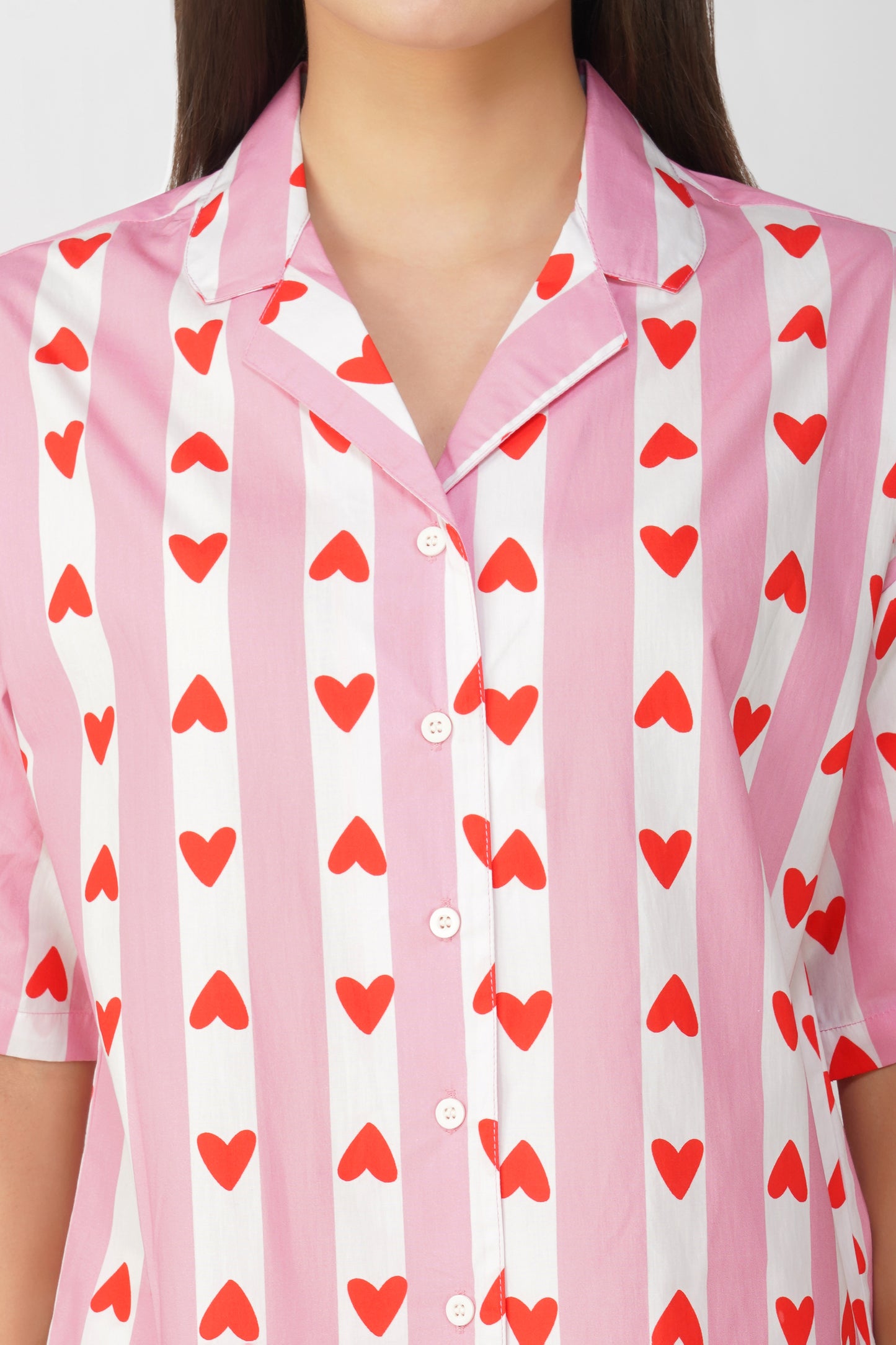 Sweetheart Pink & White Short Set - thebriefsstory