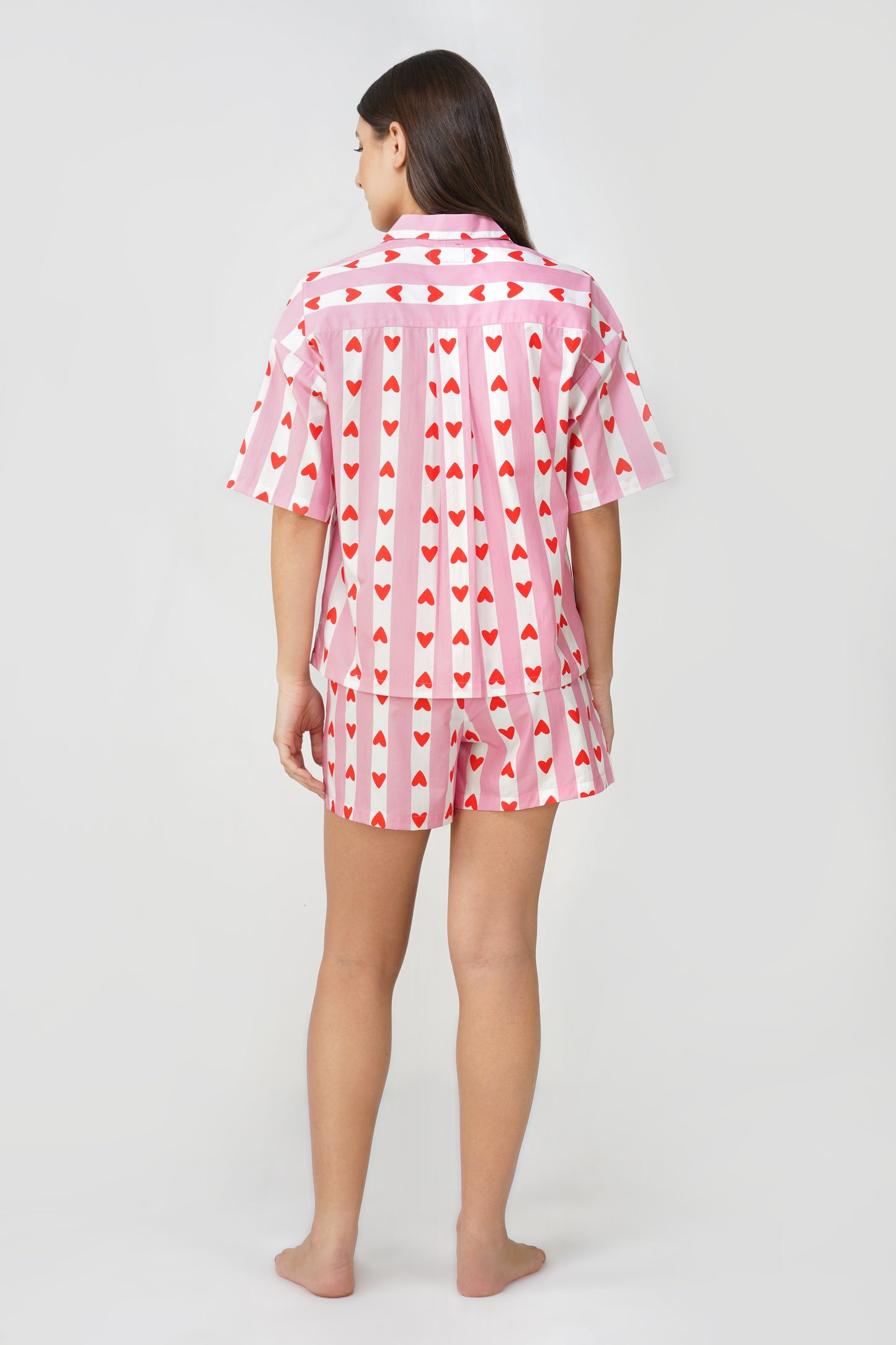 Sweetheart Pink & White Short Set - thebriefsstory