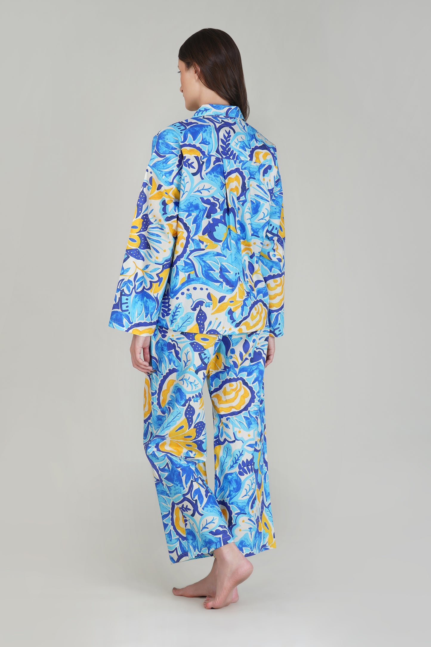 Blue Botanic Mirage Pajama Set - thebriefsstory