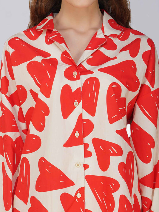 Val Red Heart Pajama Set| Made to Order
