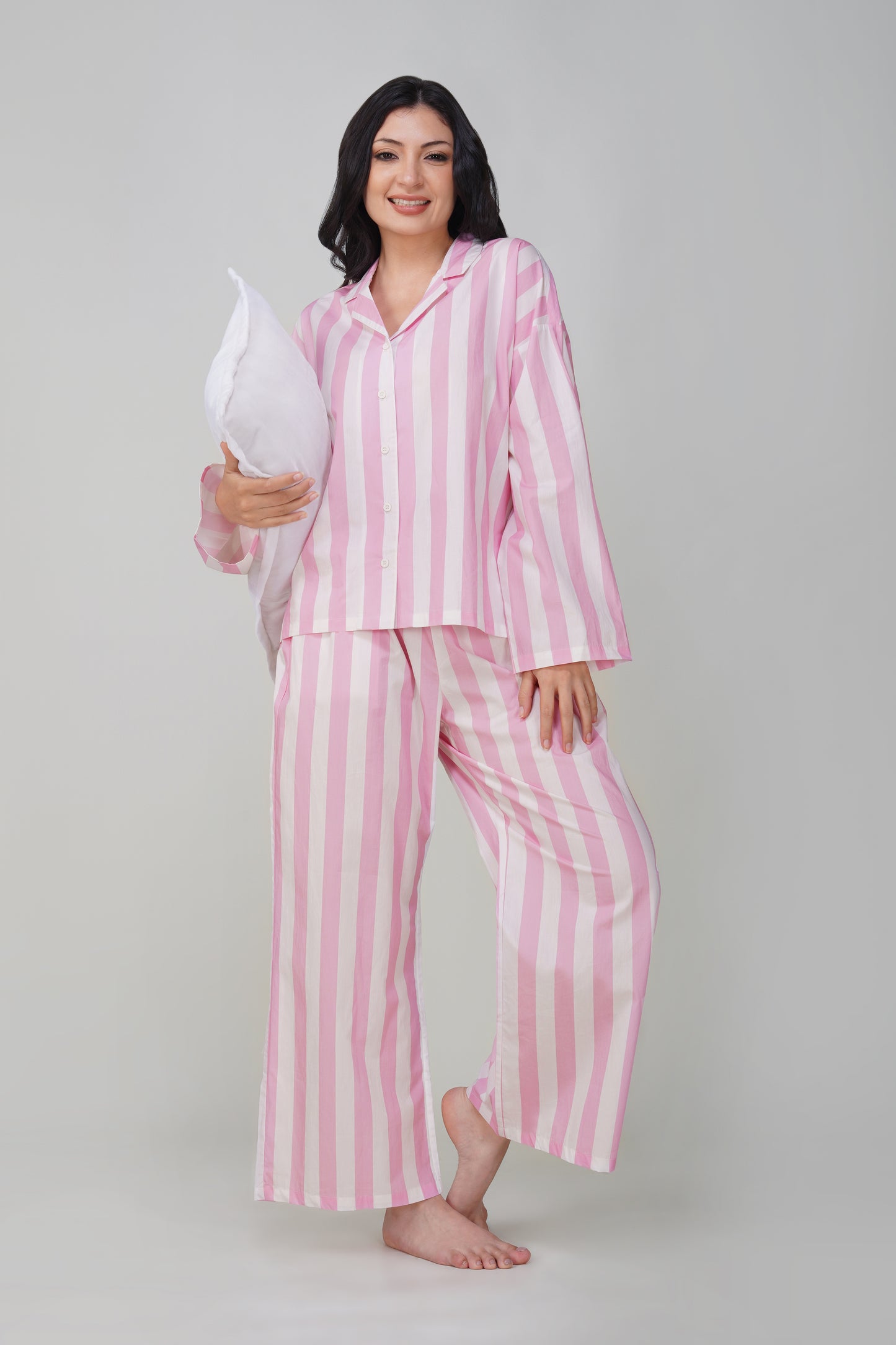Pink Candy Stripe Pajama Set - thebriefsstory