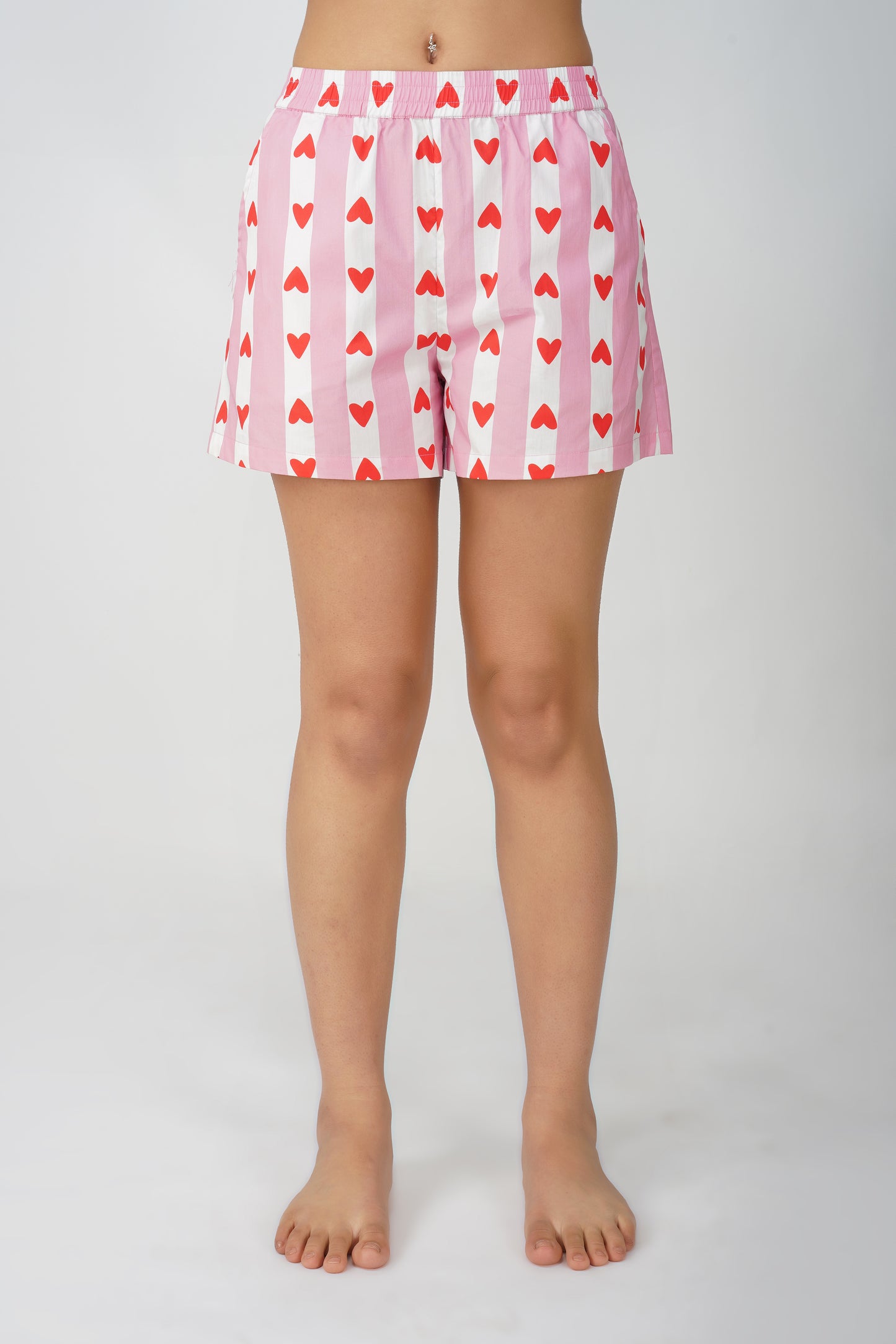 Sweetheart Pink & White Short Set - thebriefsstory