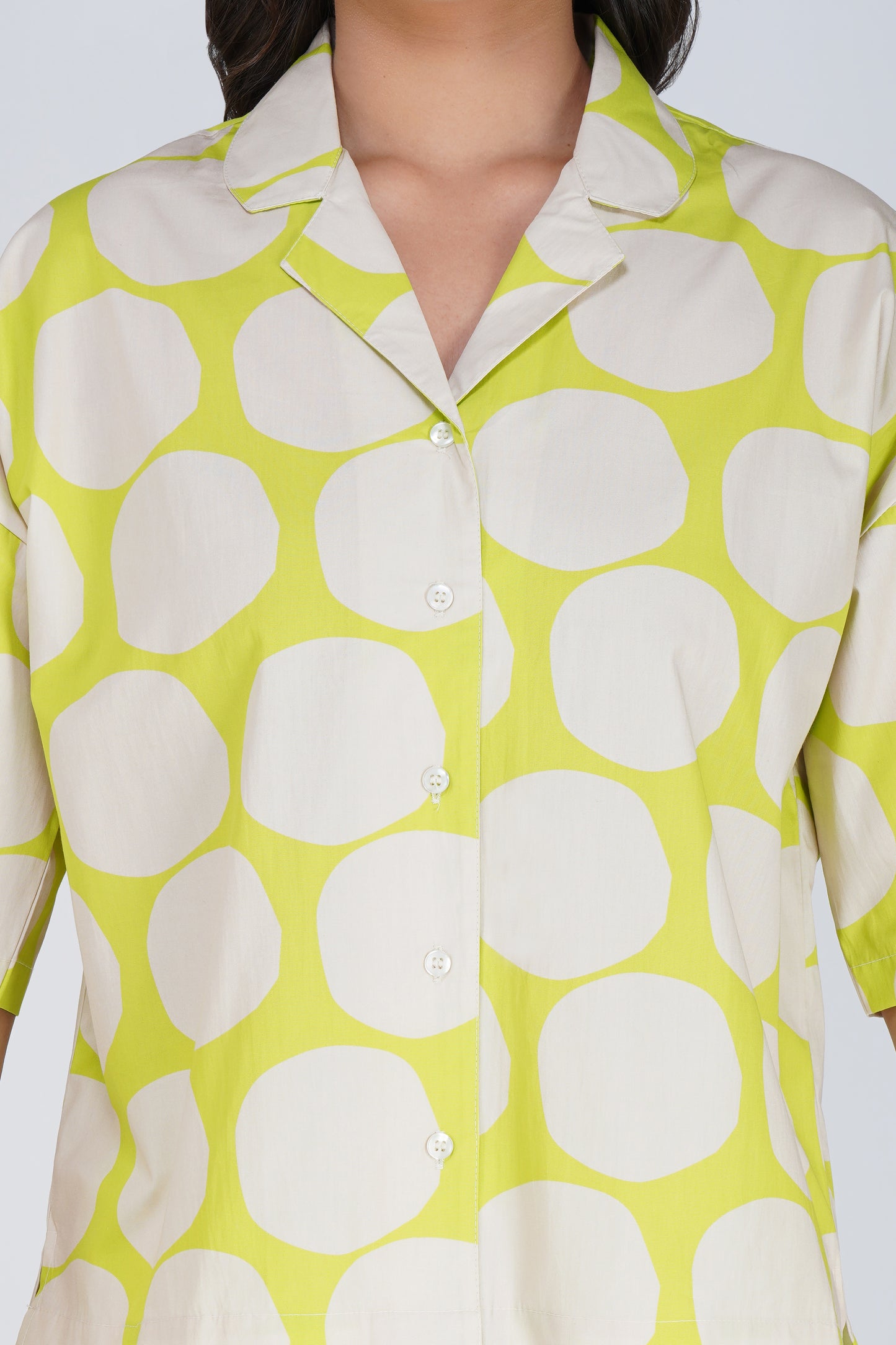 Lime Polka Pop Short Set - thebriefsstory