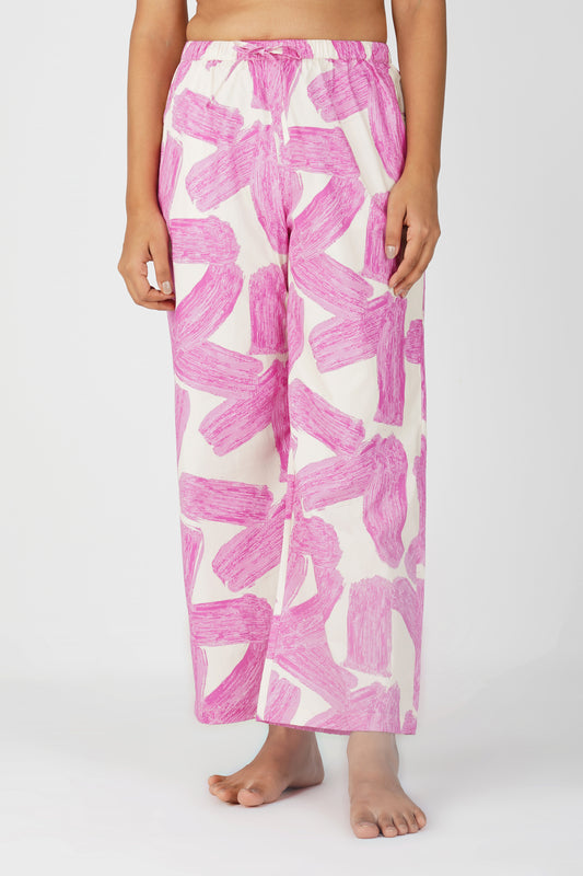 Pink Brushstroke Pajama Set - thebriefsstory