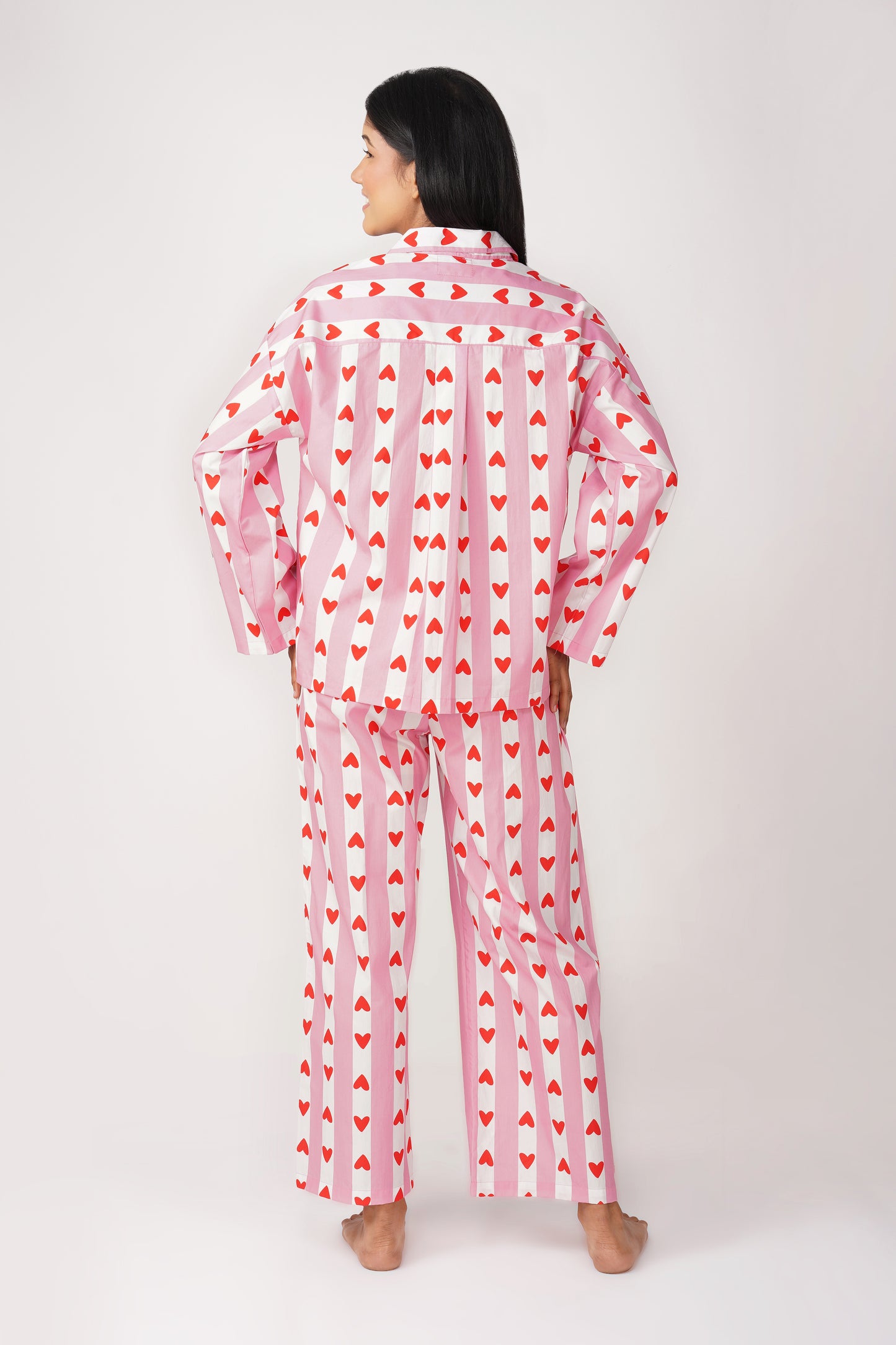 Sweetheart Pink & White Pajama Set - thebriefsstory