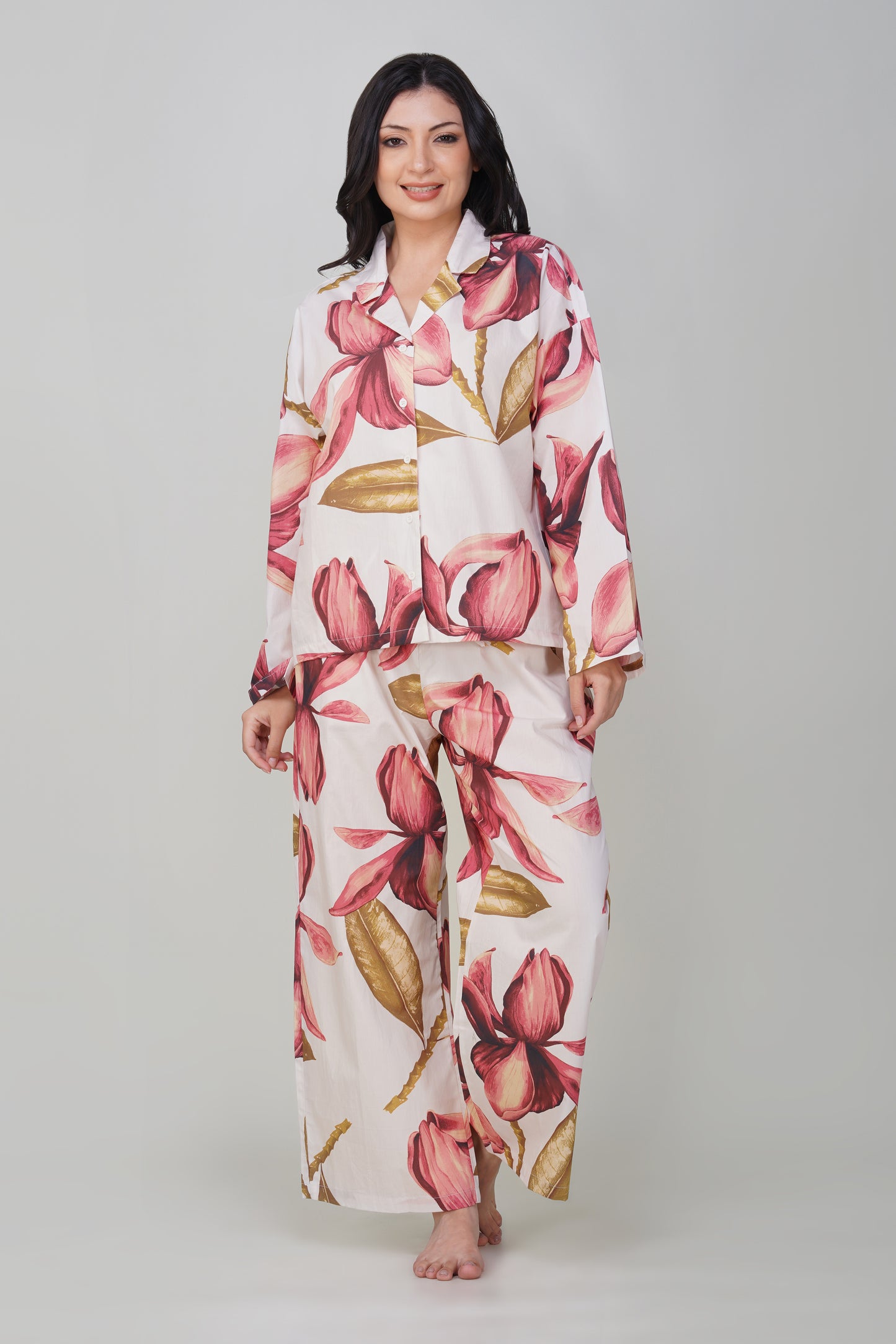 Big Pink Petal Pajama Set - thebriefsstory