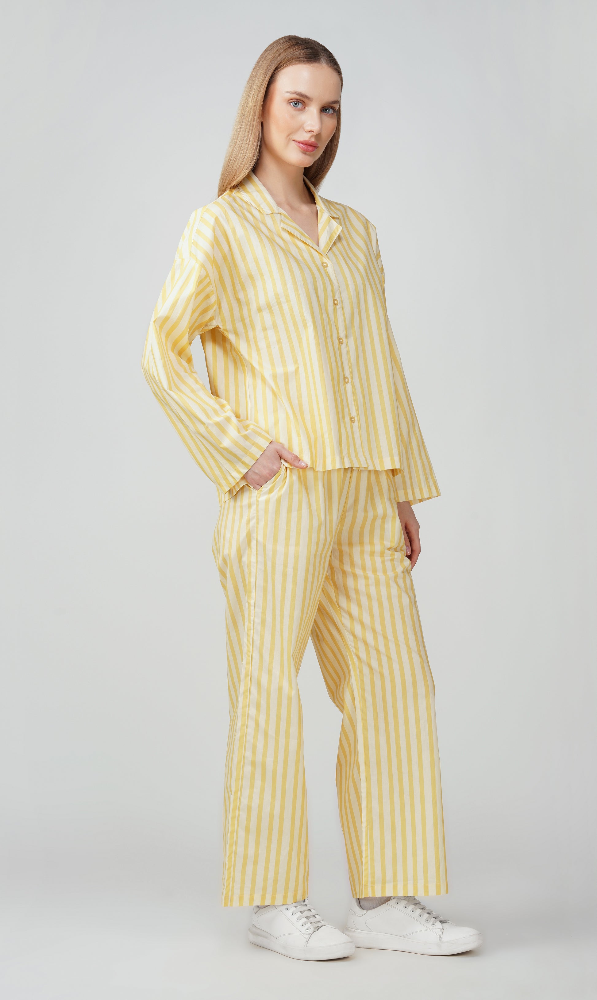 Yellow Stripes PJ Set - thebriefsstory