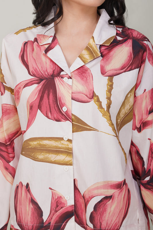 Big Pink Petal Pajama Set - thebriefsstory