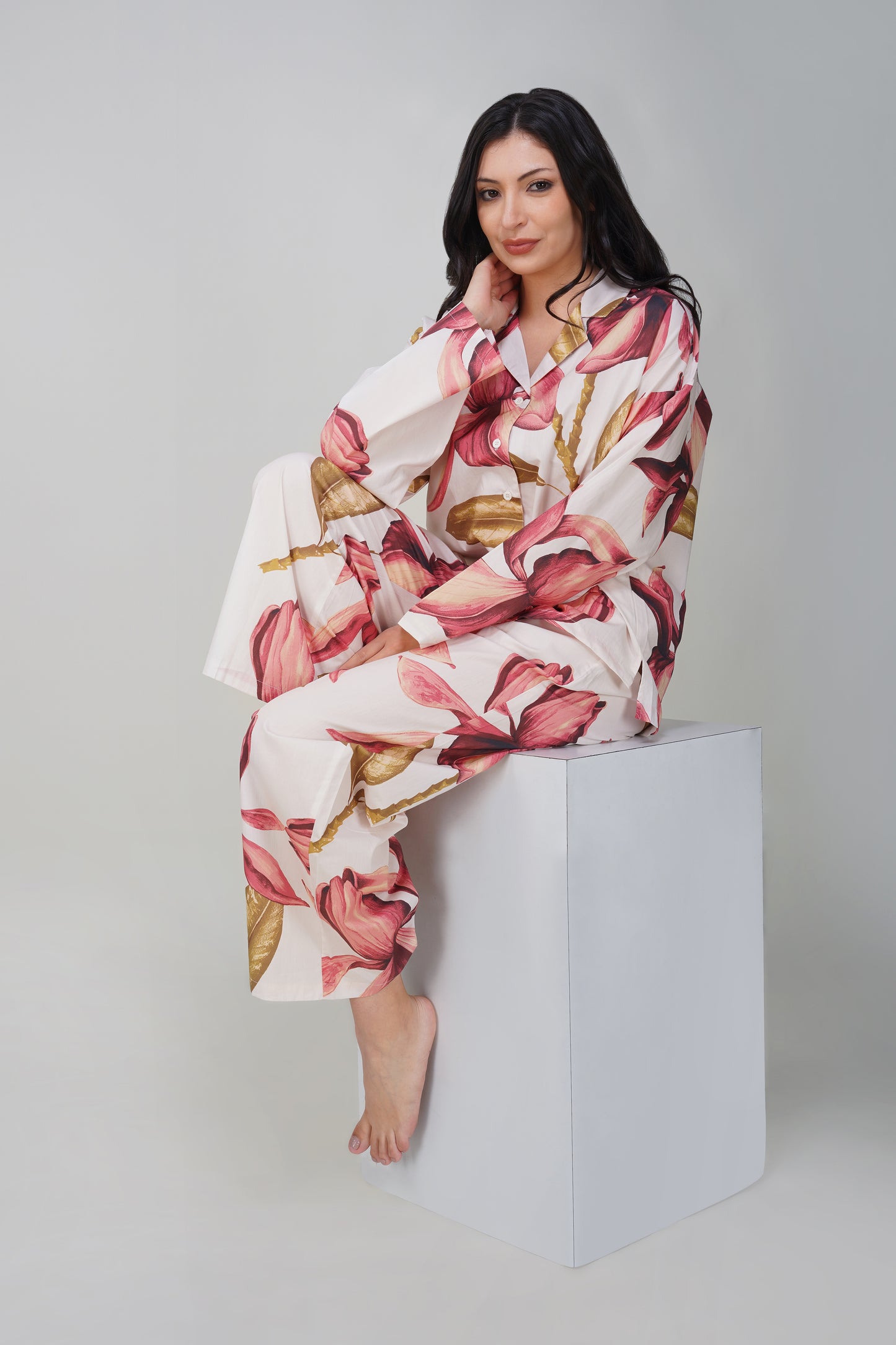 Big Pink Petal Pajama Set - thebriefsstory