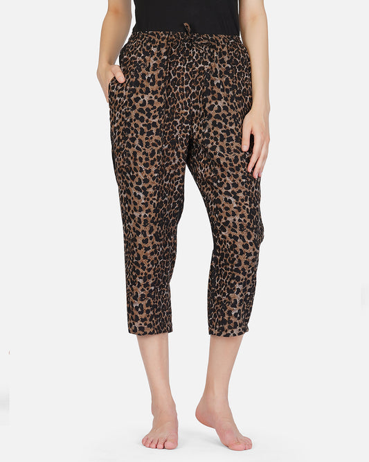 Leopard printed viscose capris - thebriefsstory