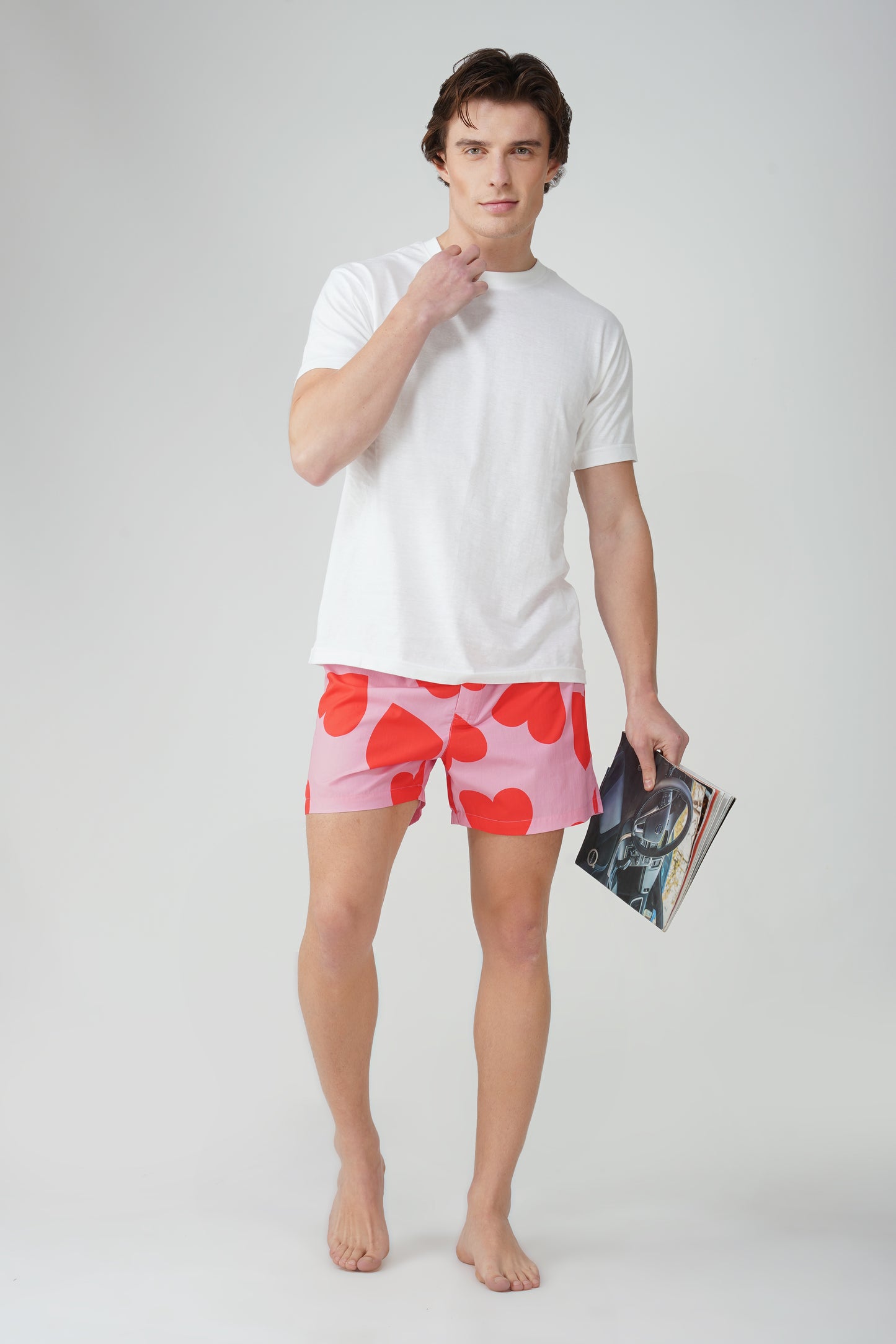 Red & Pink Big Hearts Cotton Boxer - thebriefsstory