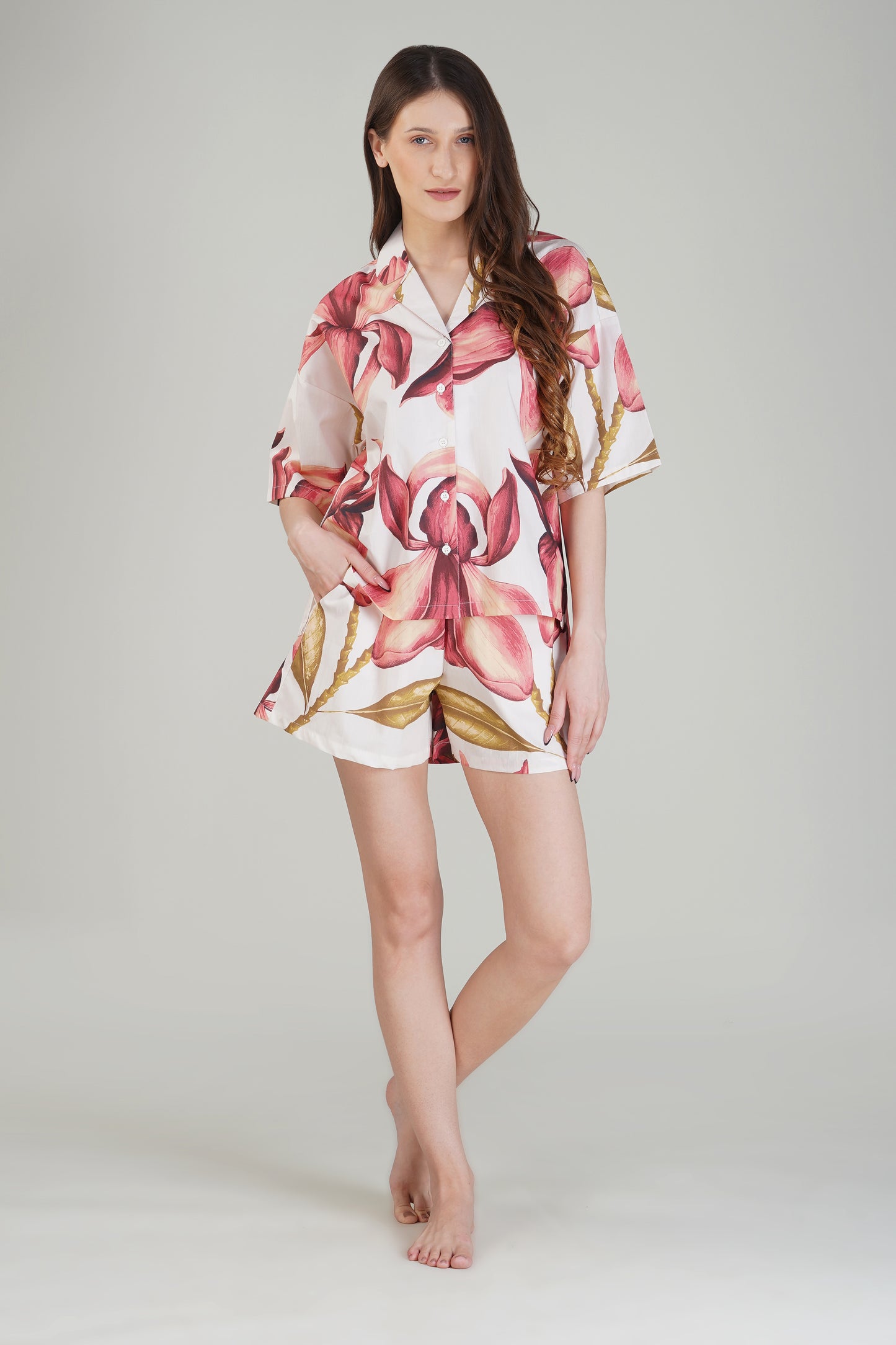 Pink Petal Shorts Set - thebriefsstory