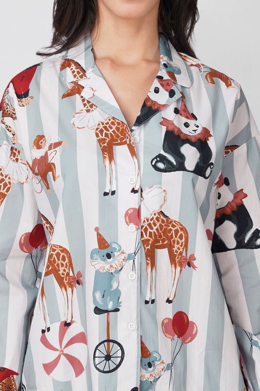 Circus Print Pajama Set