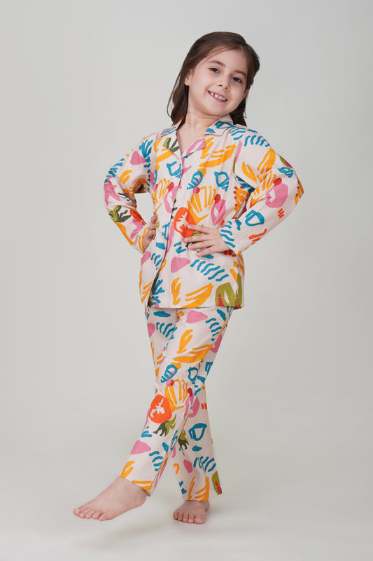 Little Multi Color Pineapple Pajama Set - thebriefsstory