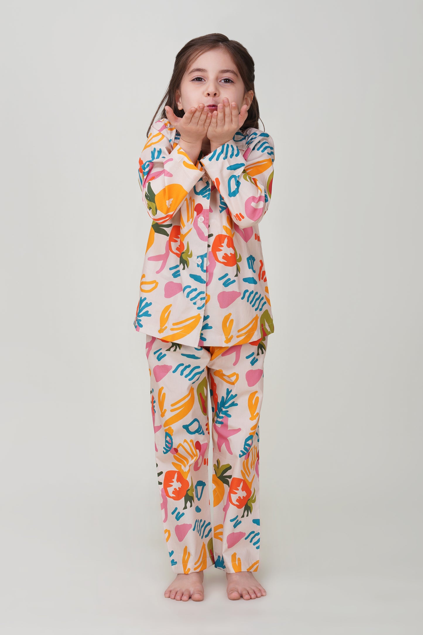 Little Multi Color Pineapple Pajama Set - thebriefsstory