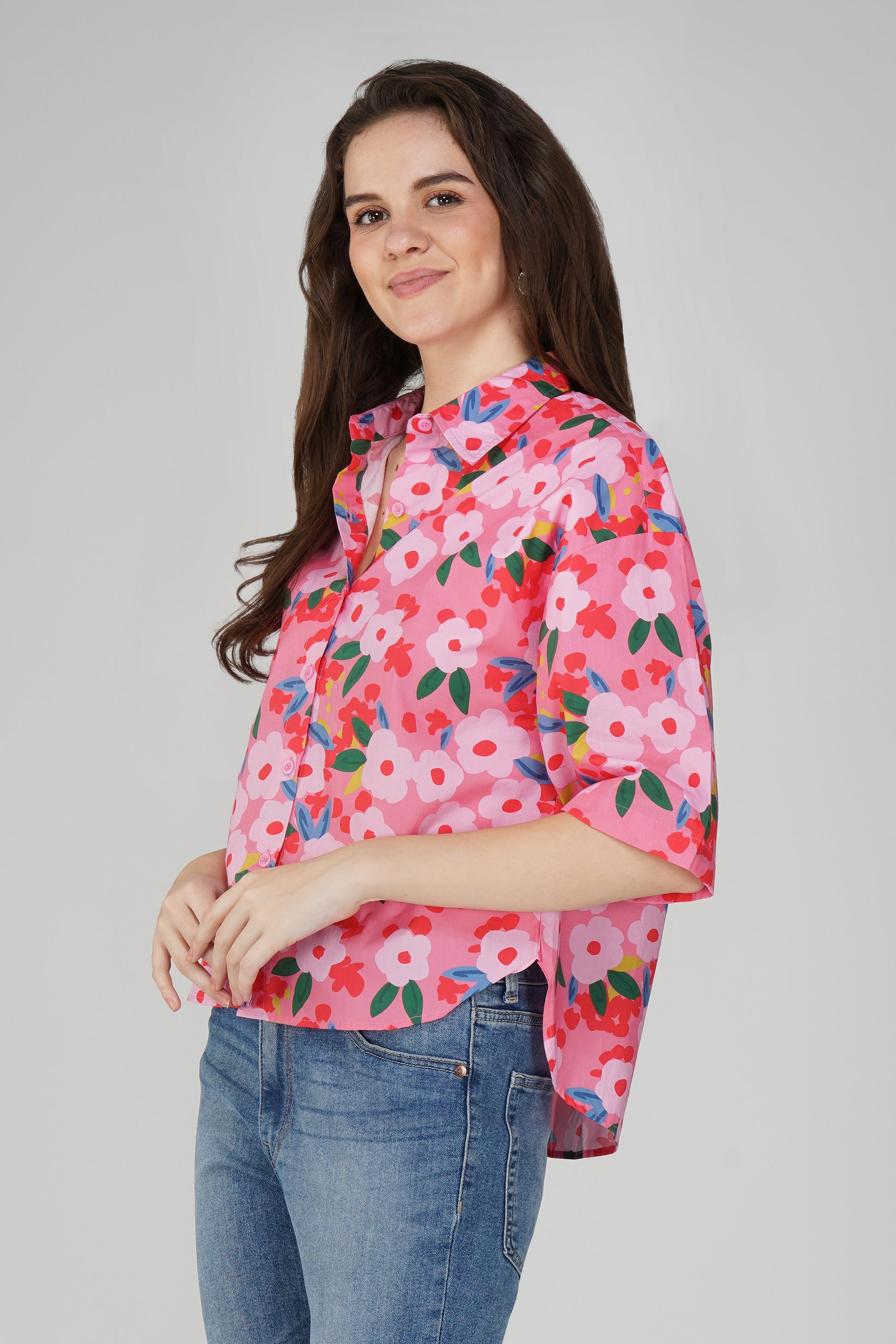 Floral Fiesta Oversized Shirt 🌺 - thebriefsstory