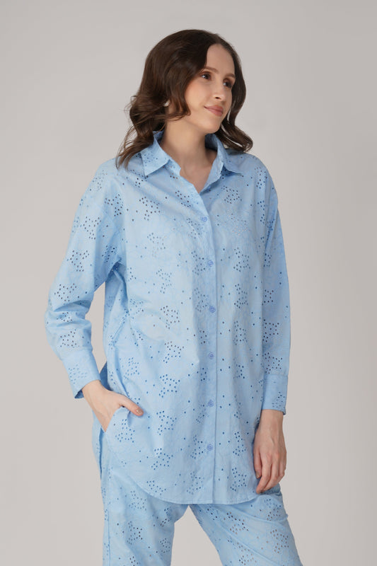 Schiffli Boyfriend Shirt - thebriefsstory