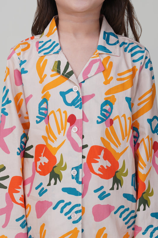 Little Multi Color Pineapple Pajama Set - thebriefsstory