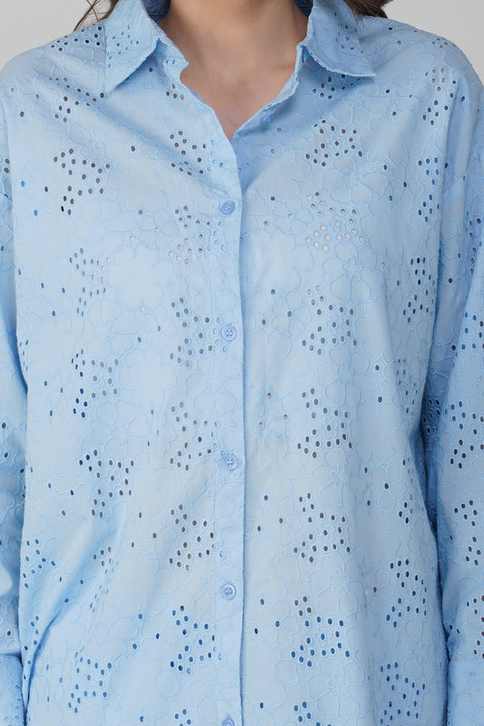 Schiffli Boyfriend Shirt - thebriefsstory