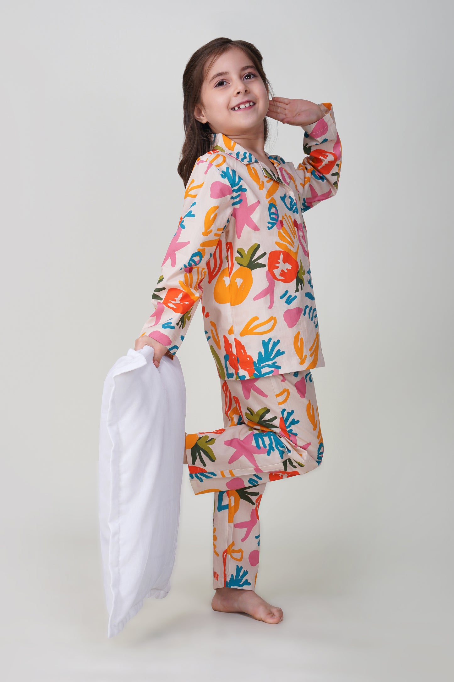 Little Multi Color Pineapple Pajama Set - thebriefsstory