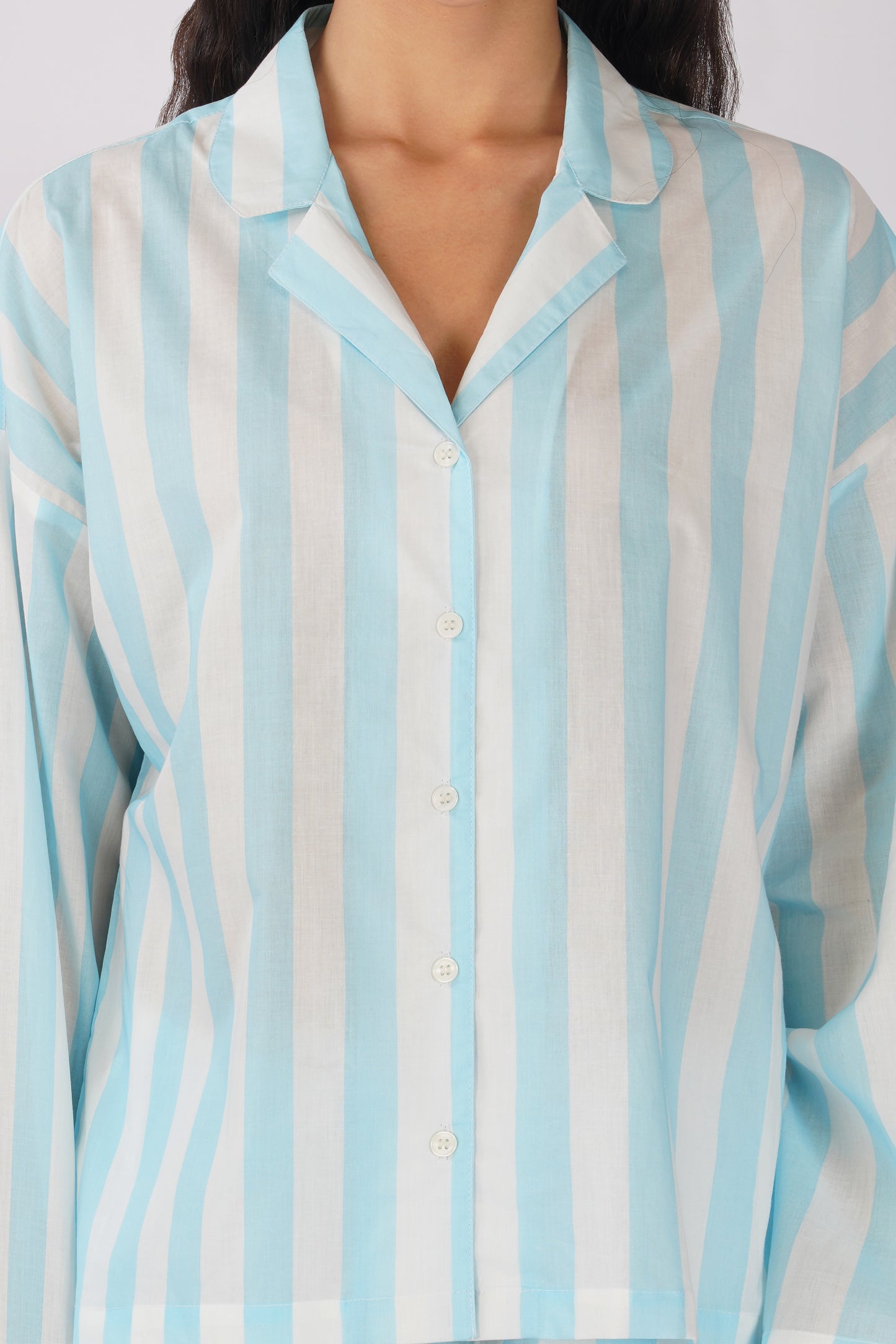 Blue Candy Stripes Pyjama set - thebriefsstory