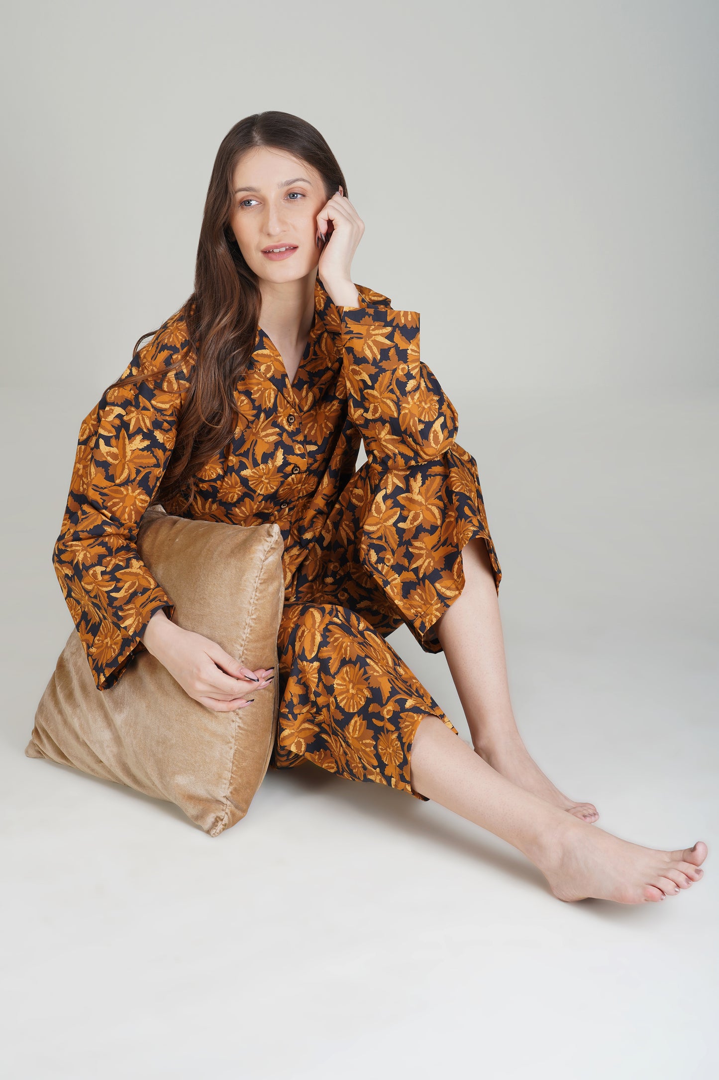 Midnight Petals Pajama Set - thebriefsstory