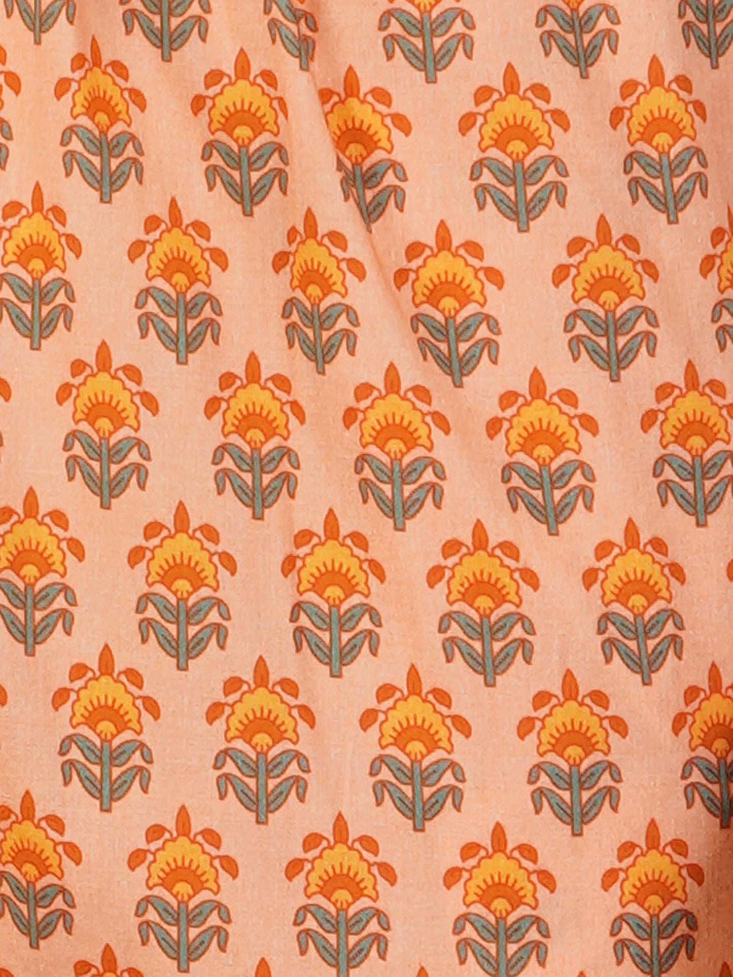 Orange floral motif printed capris - thebriefsstory