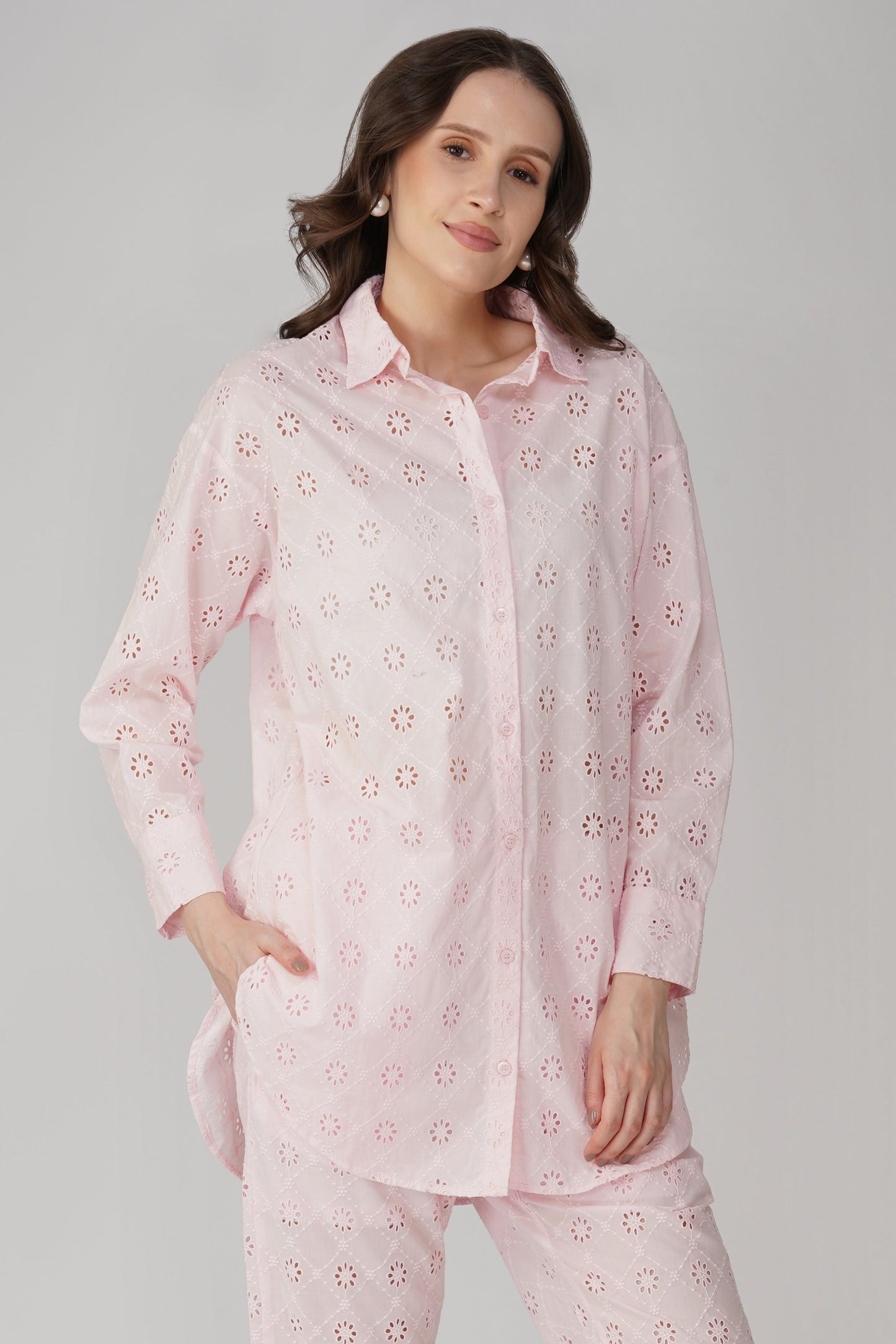 Schiffli Boyfriend Shirt