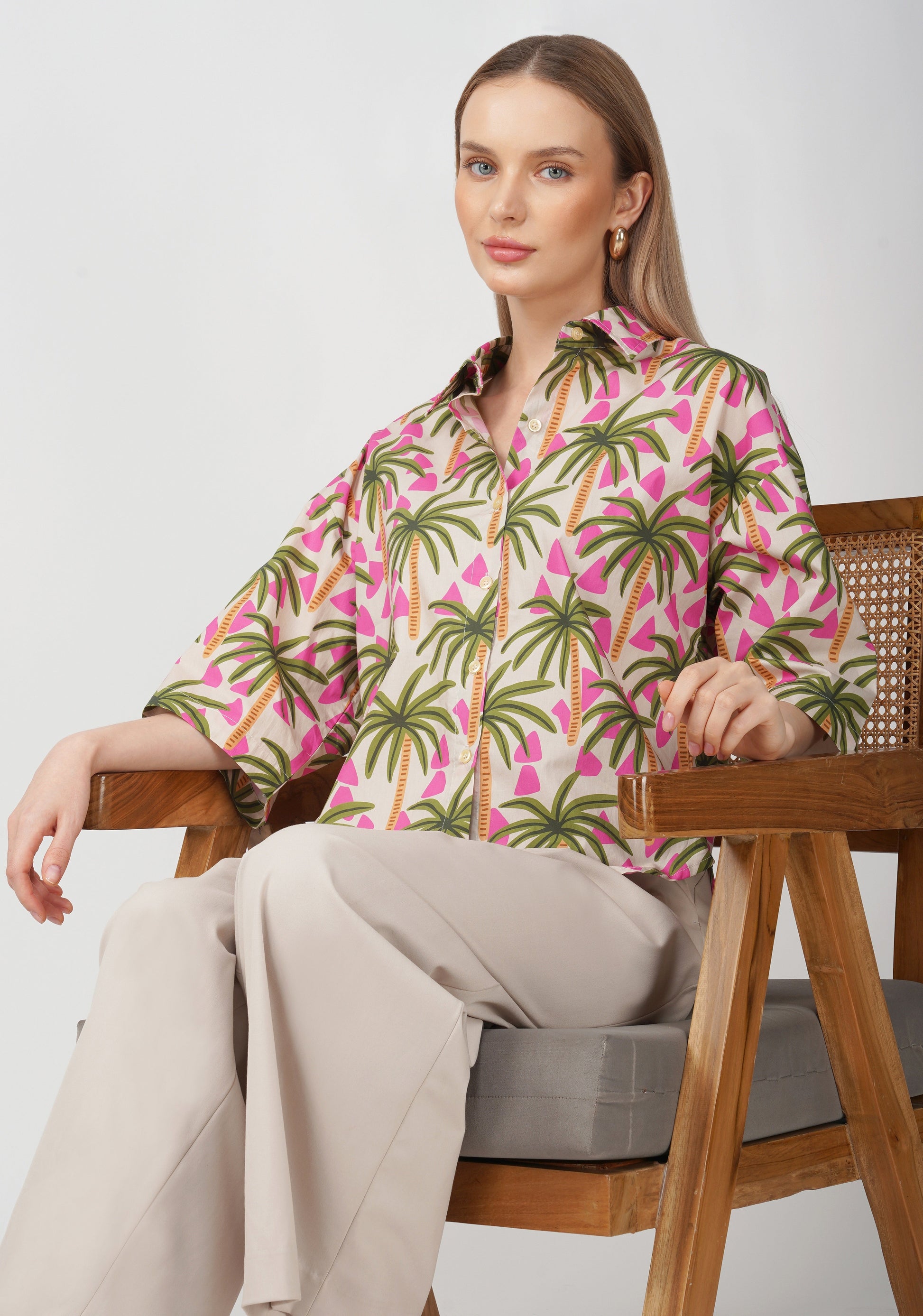 Palm Breeze Oversized Shirt🌴✨ - thebriefsstory