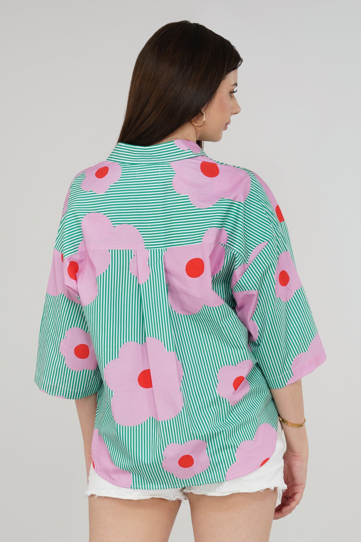 Bloom Pop Oversized Shirt🌺✨ - thebriefsstory