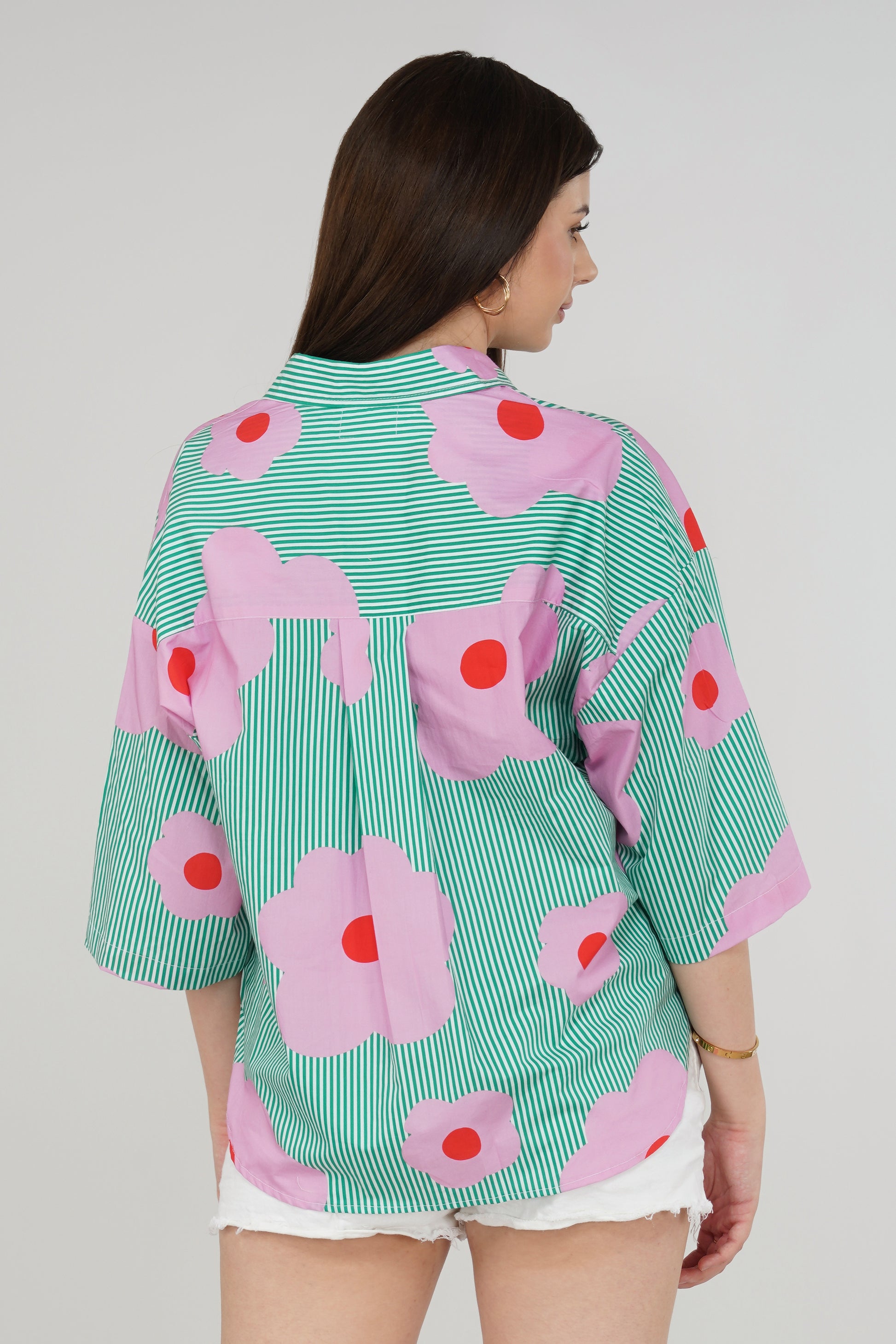 Bloom Pop Oversized Shirt🌺✨ - thebriefsstory