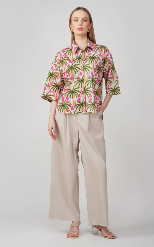 Palm Breeze Oversized Shirt🌴✨ - thebriefsstory