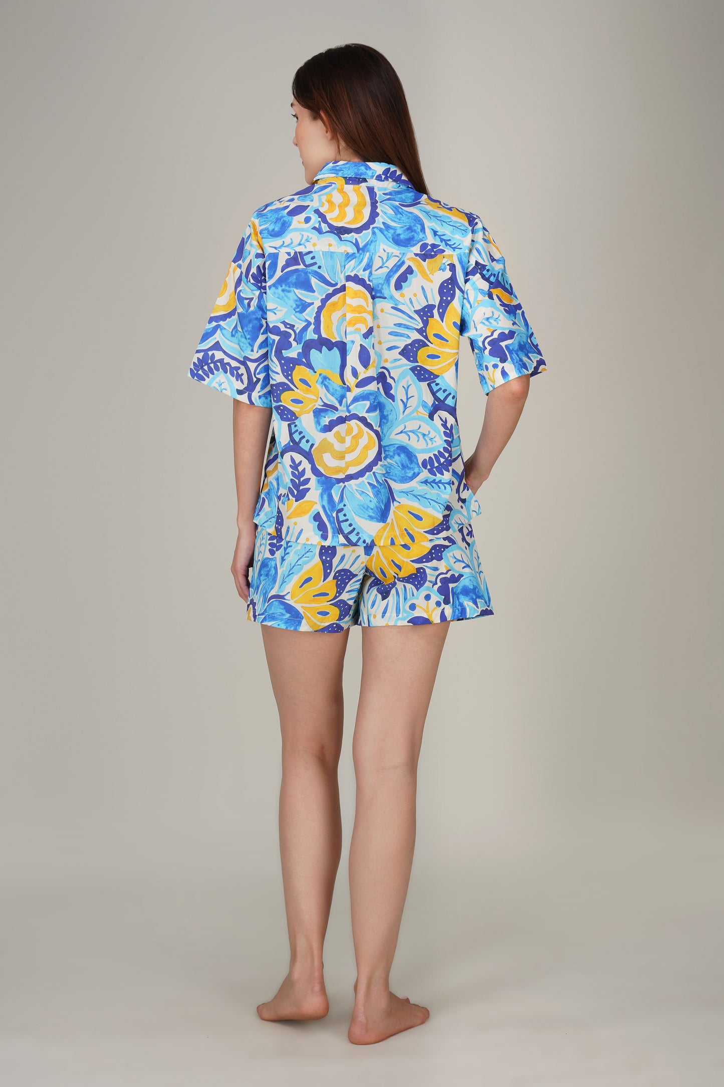 Blue Botanic Mirage Shorts Set - thebriefsstory