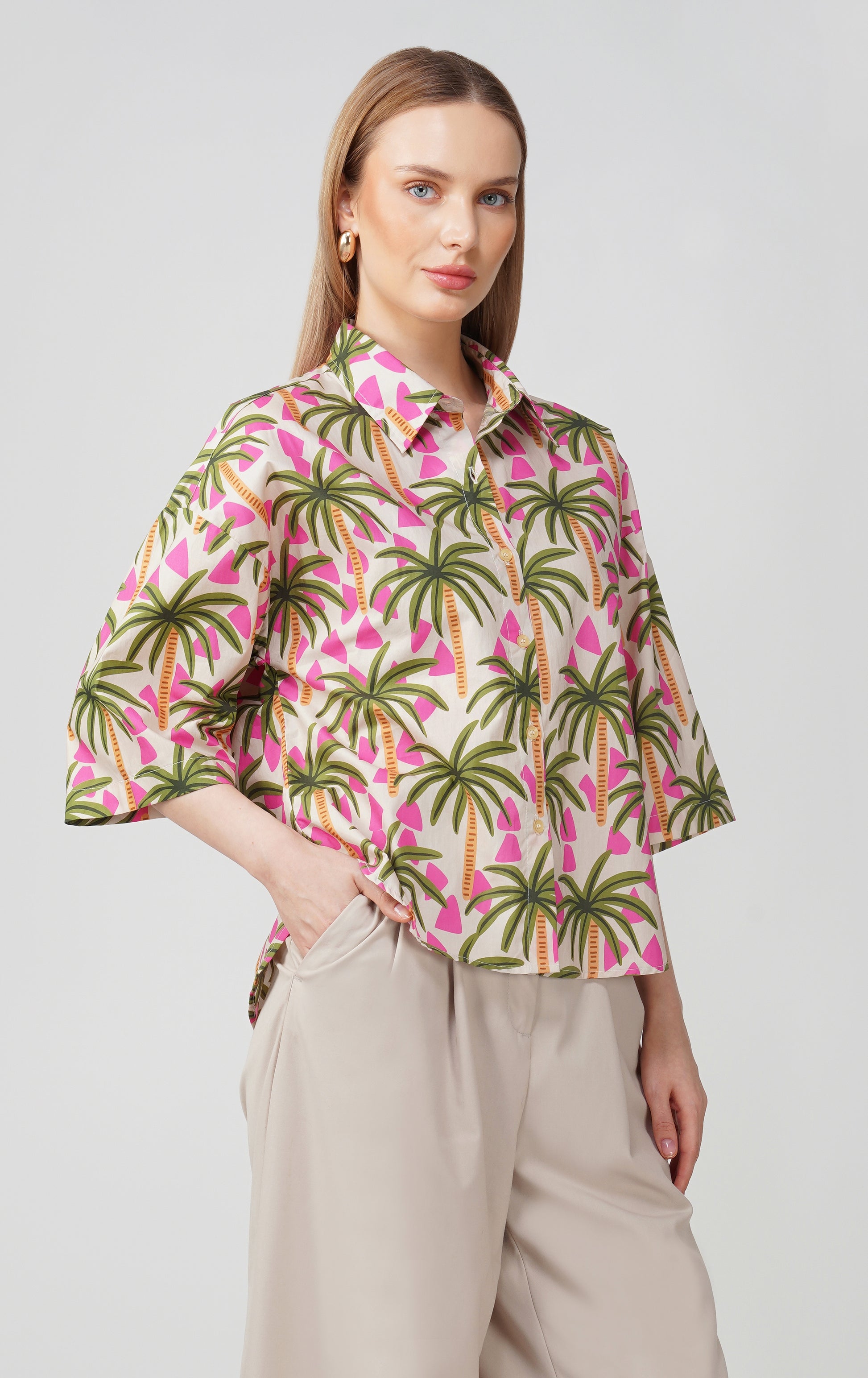 Palm Breeze Oversized Shirt🌴✨ - thebriefsstory