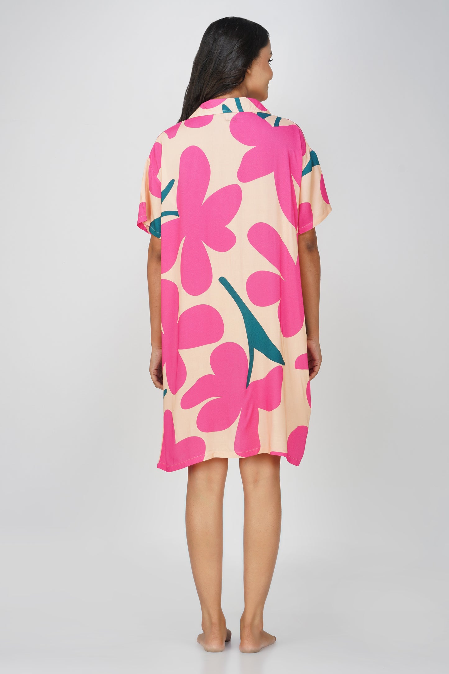 Blooming Floral Viscose Sleepshirt - thebriefsstory
