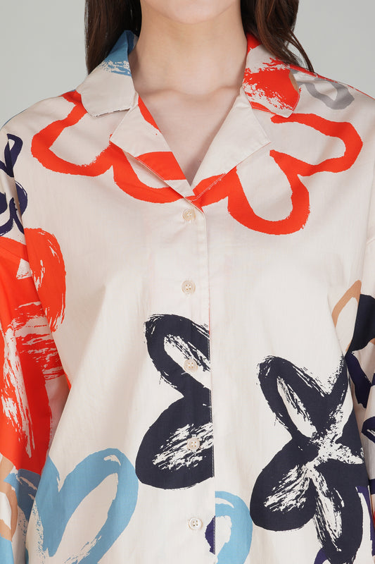 Abstract Blossom Pajama Set - thebriefsstory