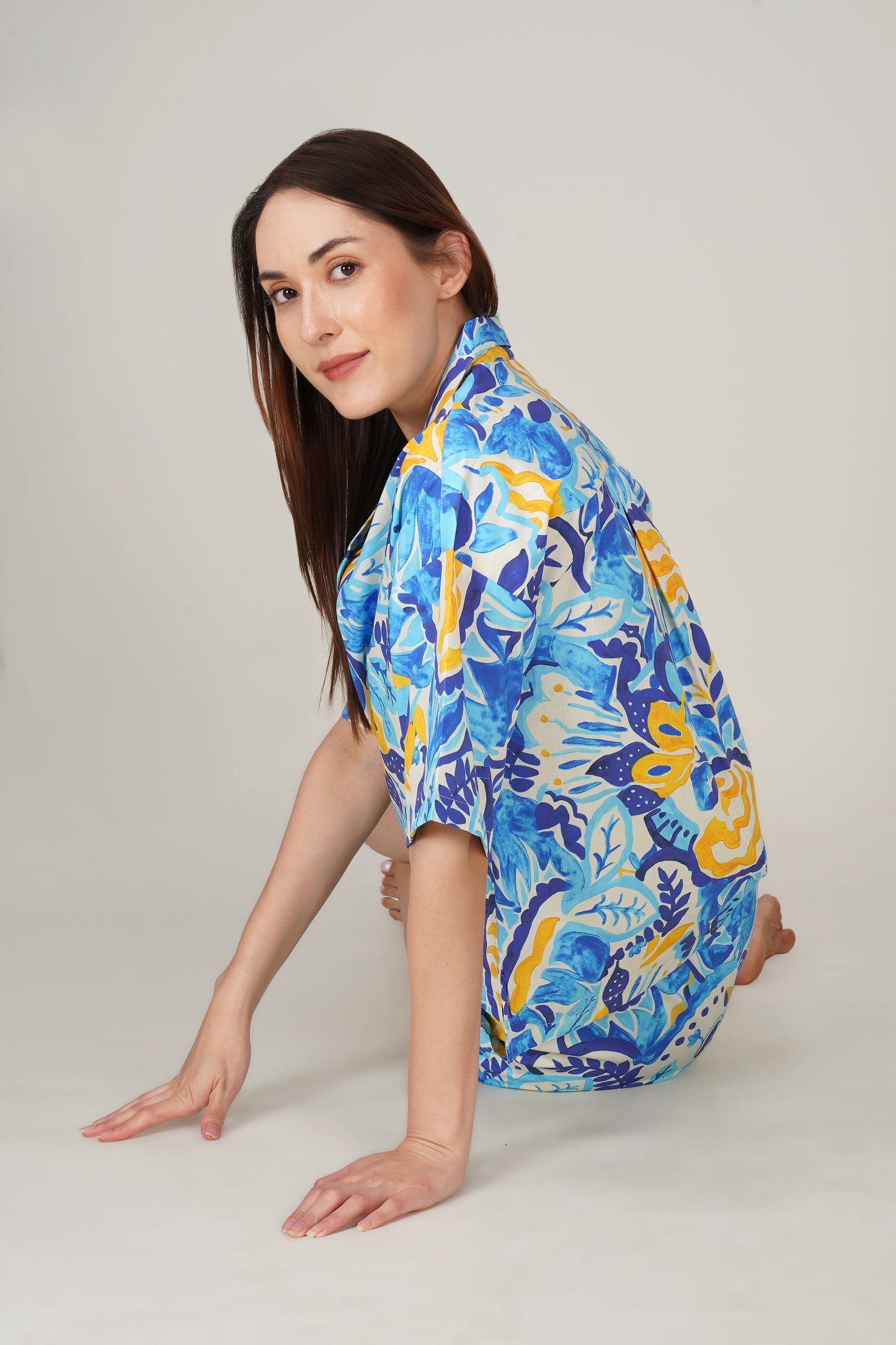 Blue Botanic Mirage Shorts Set - thebriefsstory