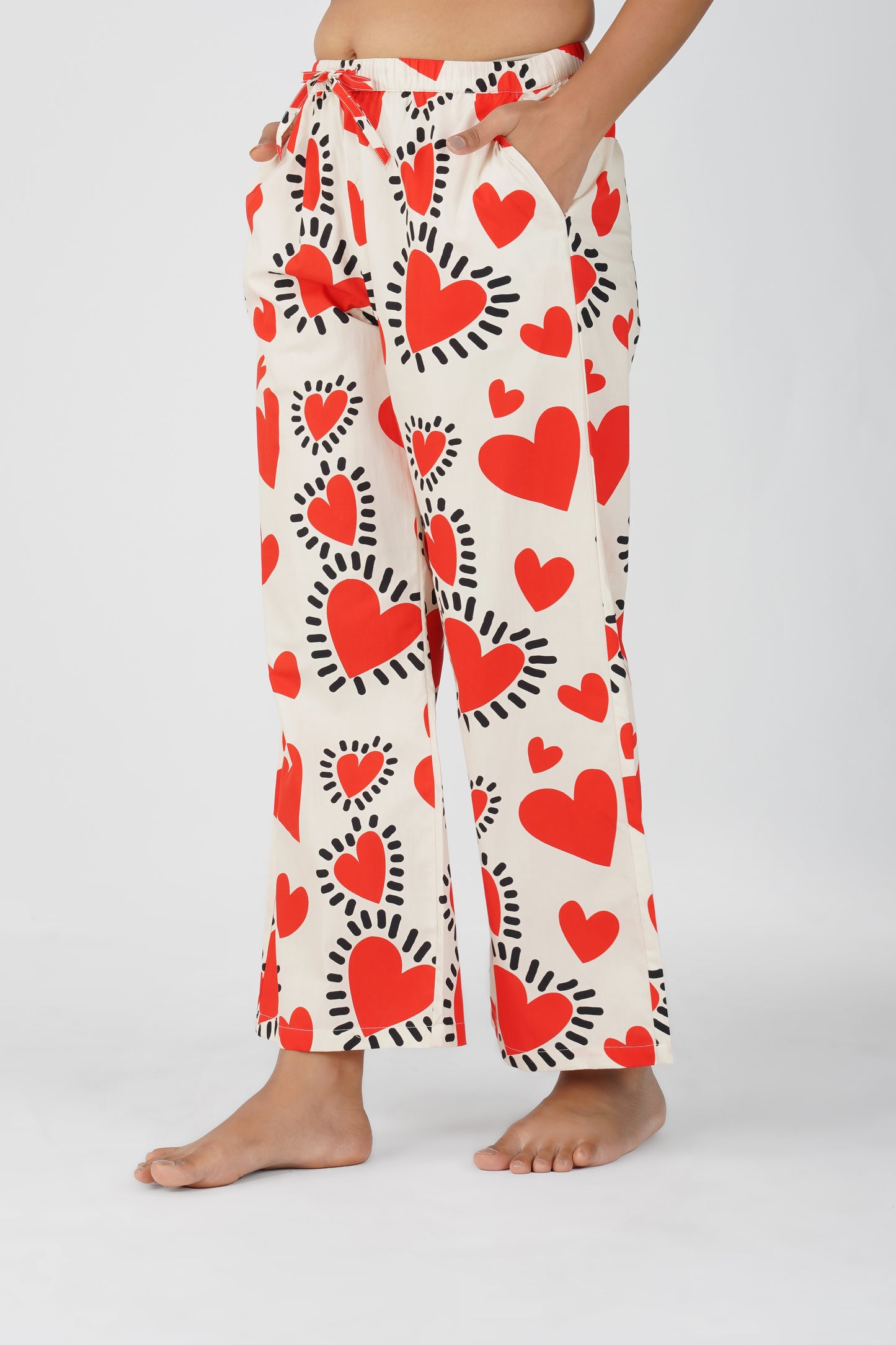 Red Quirky Hearts Pajama Set - thebriefsstory