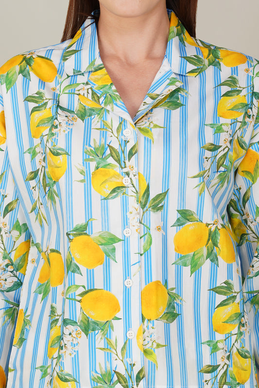 Blue Citrus Breeze Pajama set - thebriefsstory