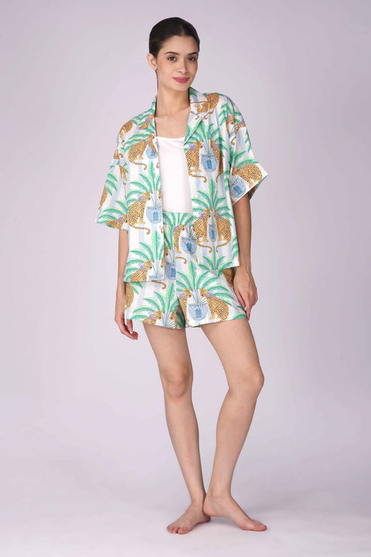 Leopard Lounge Shorts Set| Made to Order