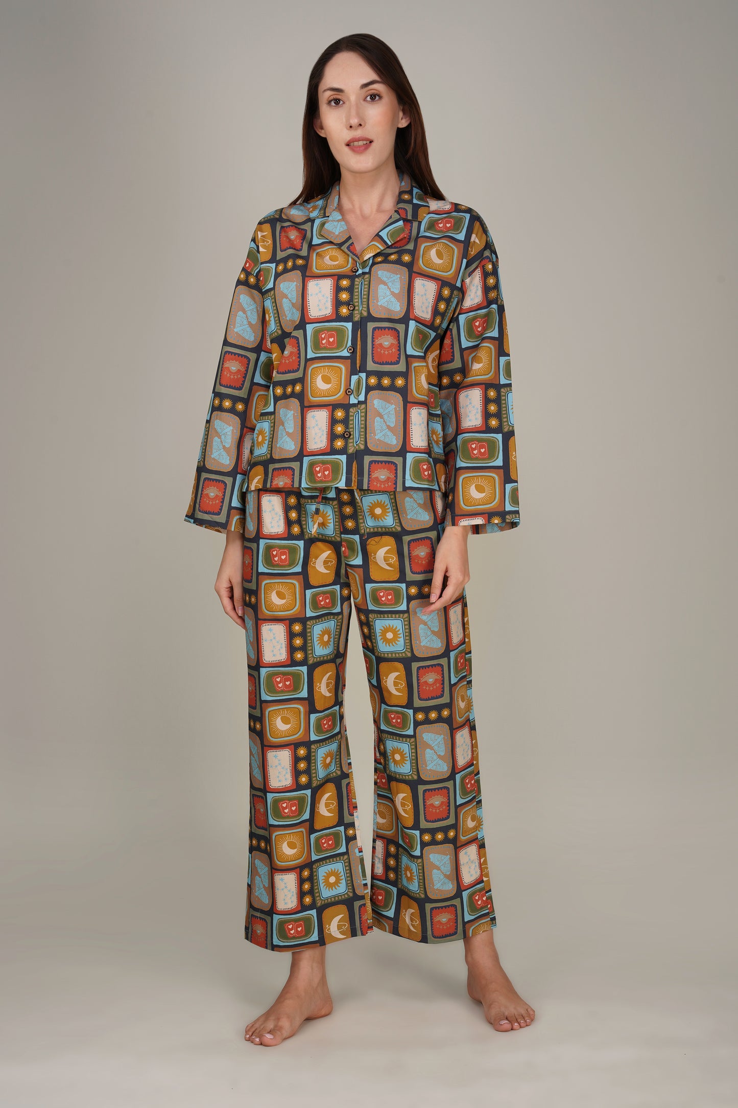 Cosmic Bloom Pajama Set - thebriefsstory