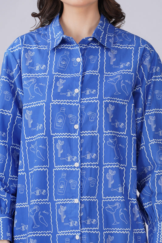 Blue Holiday Shirt dress